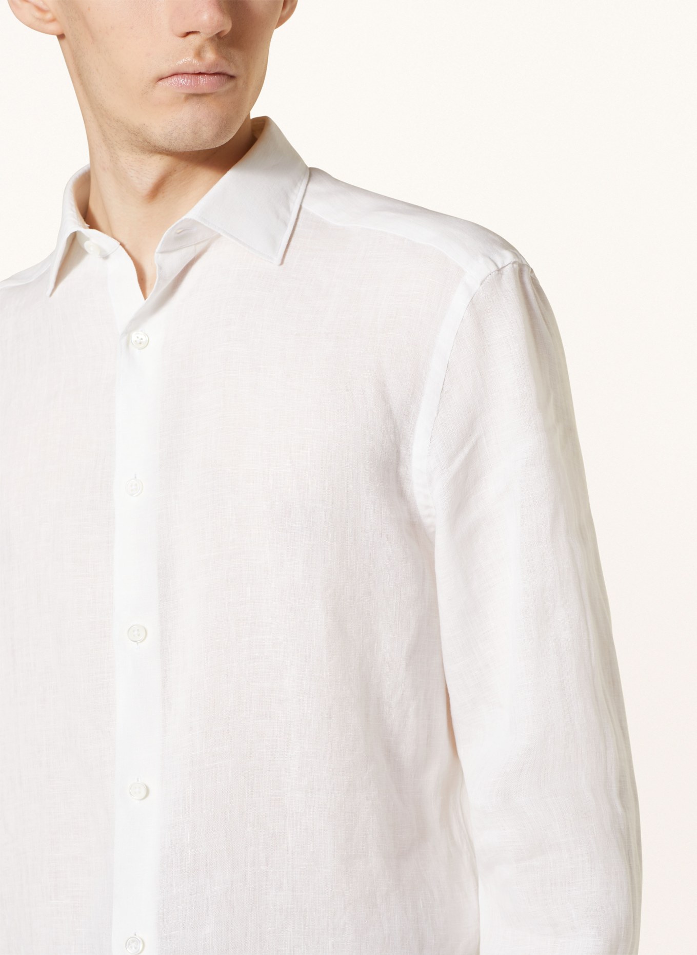 ZEGNA Linen shirt slim fit, Color: WHITE (Image 4)
