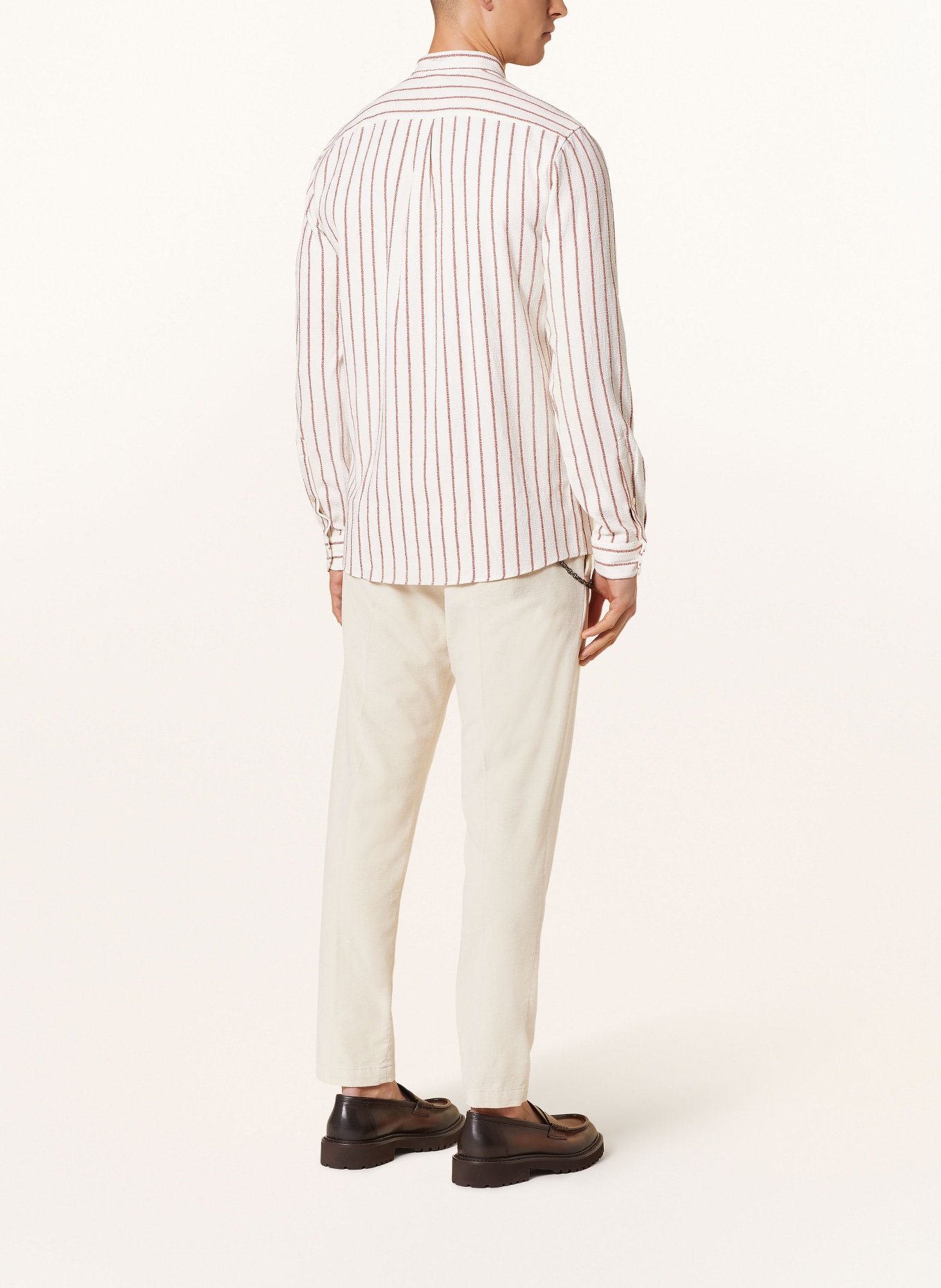 STRELLSON Koszula CONELL casual fit ze stójką, Kolor: KREMOWY/ CIEMNOCZERWONY (Obrazek 3)