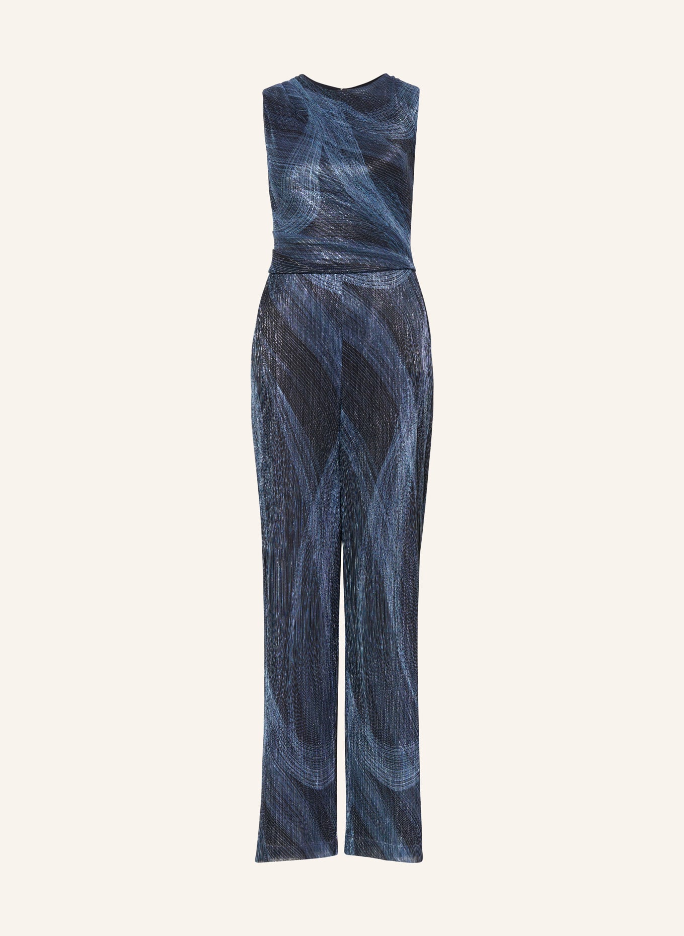 SWING Jumpsuit with glitter thread, Color: DARK BLUE/ BLUE (Image 1)