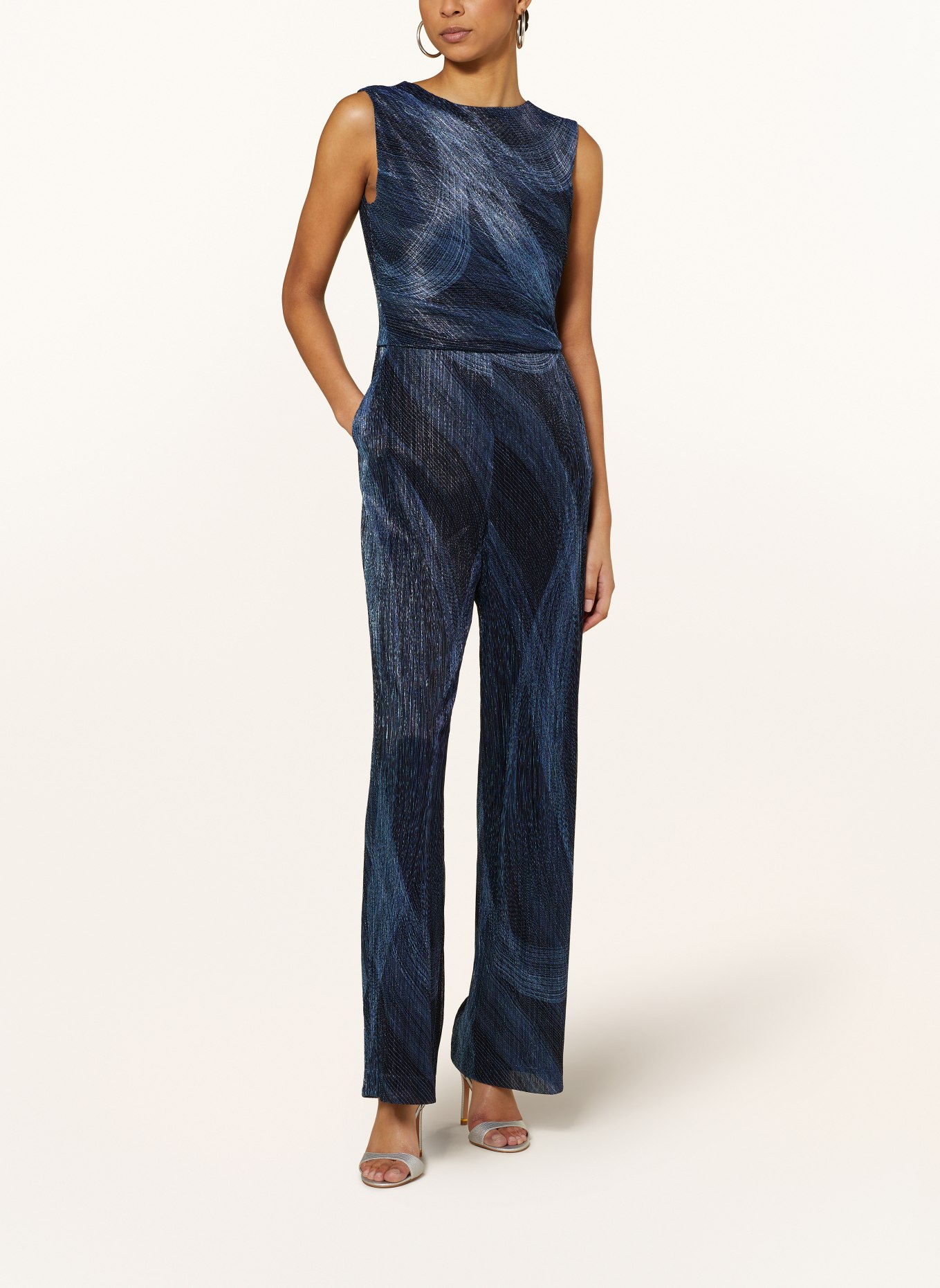 SWING Jumpsuit with glitter thread, Color: DARK BLUE/ BLUE (Image 2)
