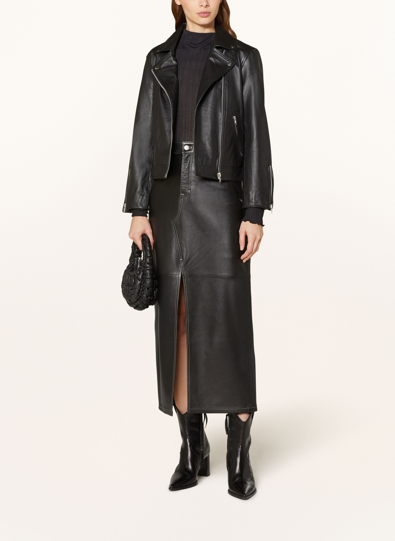 Y.A.S. Leather jacket, Color: BLACK (Image 2)