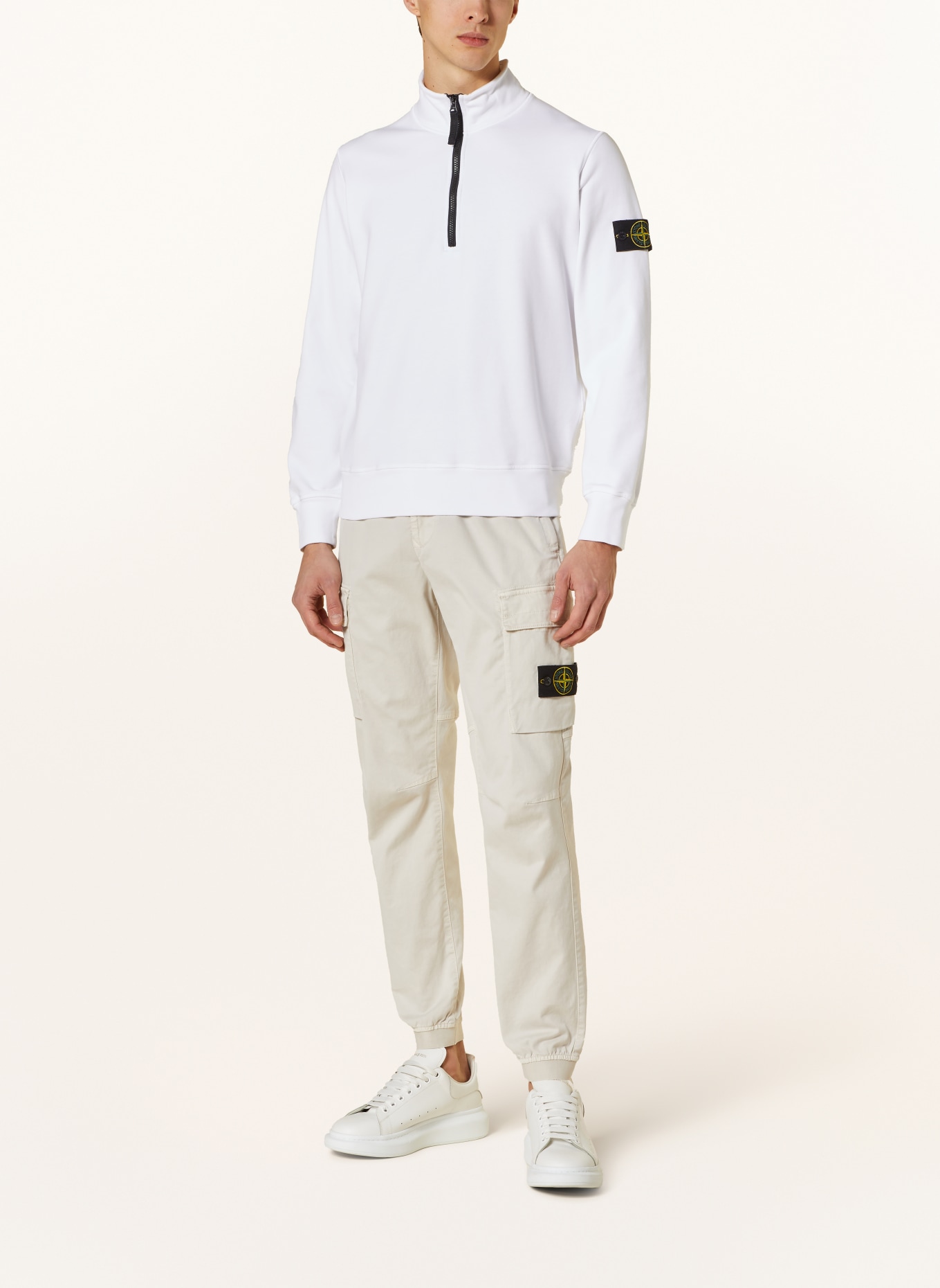 STONE ISLAND Half-zip sweater, Color: WHITE (Image 2)