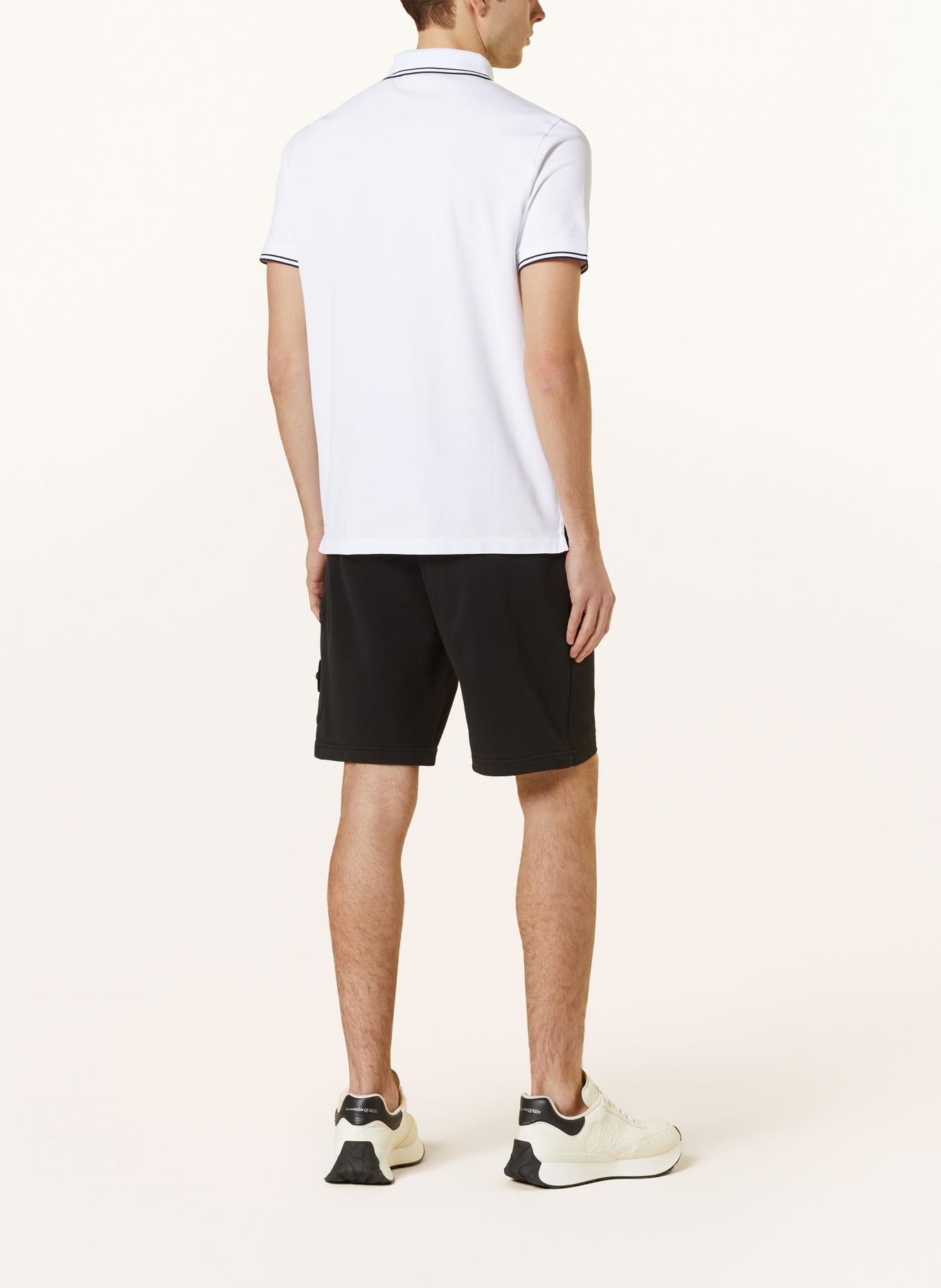 STONE ISLAND Piqué-Poloshirt Slim Fit, Farbe: WEISS (Bild 3)