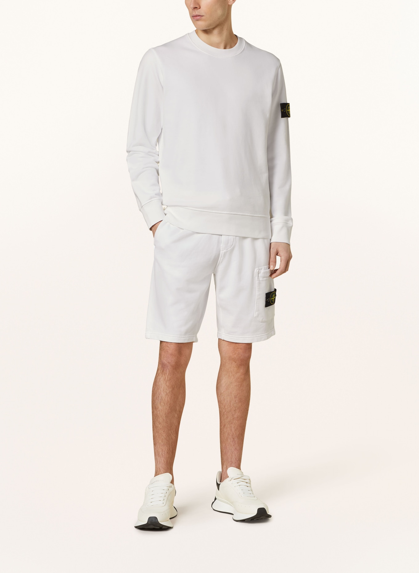 STONE ISLAND Sweat shorts, Color: WHITE (Image 2)