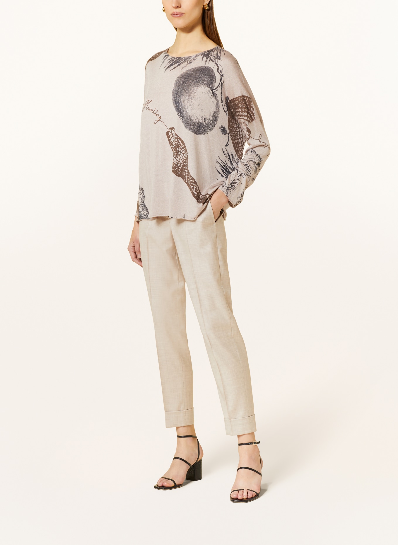 friendly hunting Silk sweater GARDEN EDEN with cashmere, Color: TAUPE/ BEIGE (Image 2)