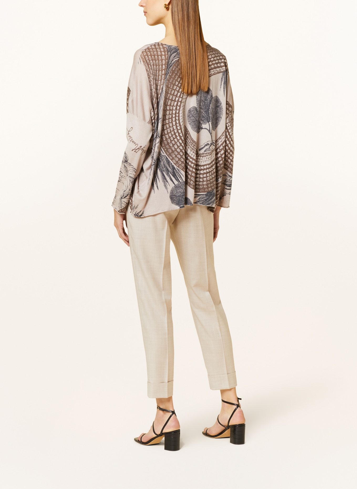 friendly hunting Silk sweater GARDEN EDEN with cashmere, Color: TAUPE/ BEIGE (Image 3)