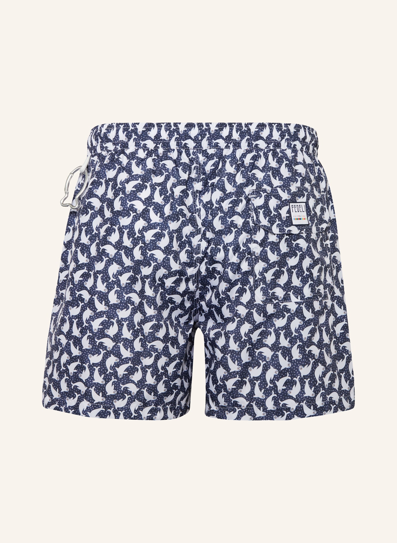 FEDELI Swim shorts, Color: DARK BLUE/ WHITE (Image 2)