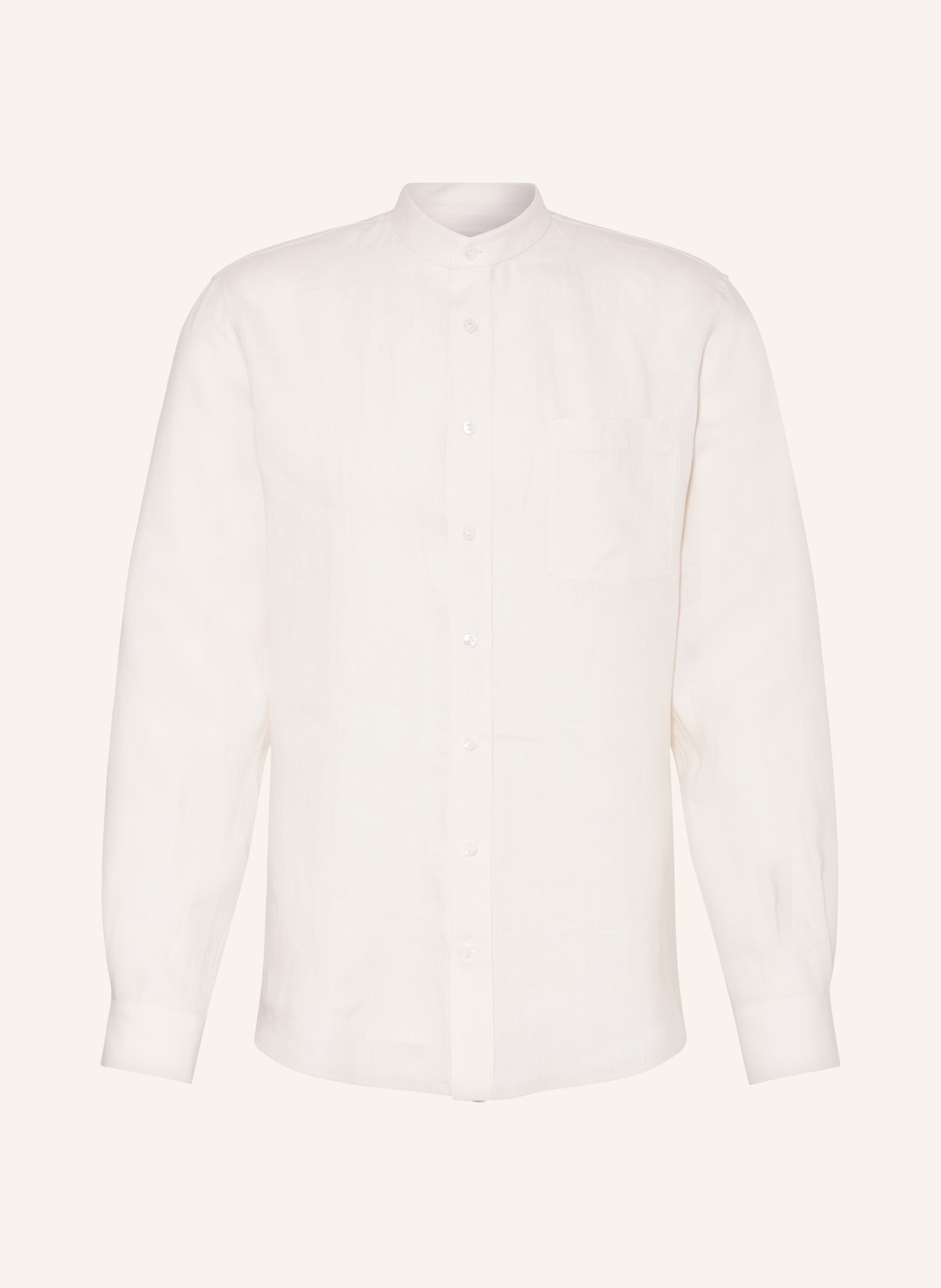 AGNONA Linen shirt regular fit with stand-up collar, Color: CREAM (Image 1)