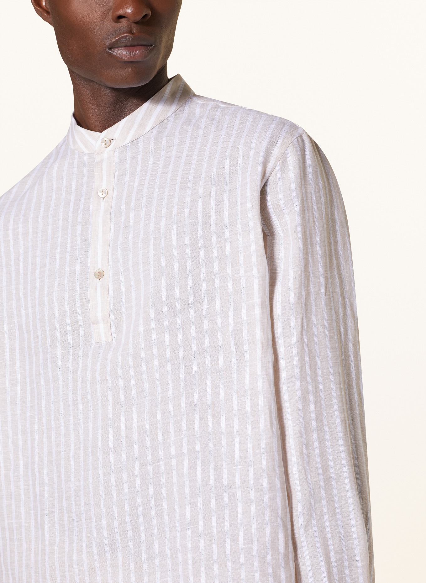 AGNONA Linen shirt comfort fit, Color: BEIGE/ ECRU (Image 4)