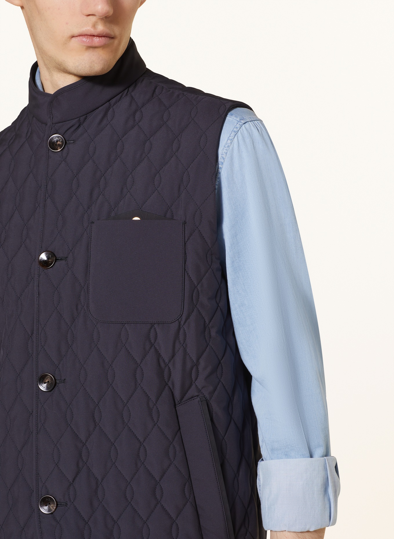AGNONA Quilted vest, Color: DARK BLUE (Image 4)