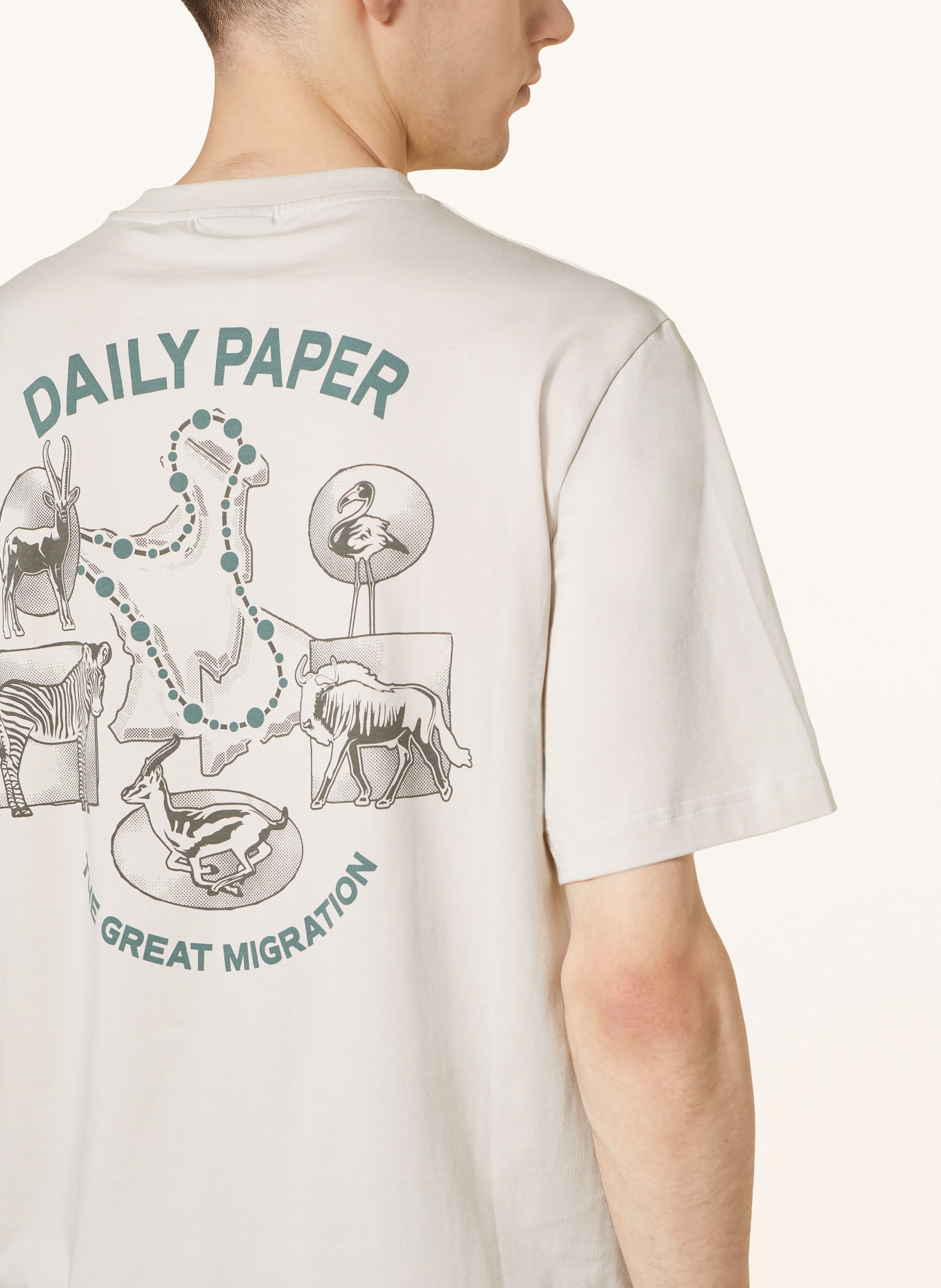 DAILY PAPER T-shirt, Kolor: ECRU/ PETROL/ SZARY (Obrazek 4)