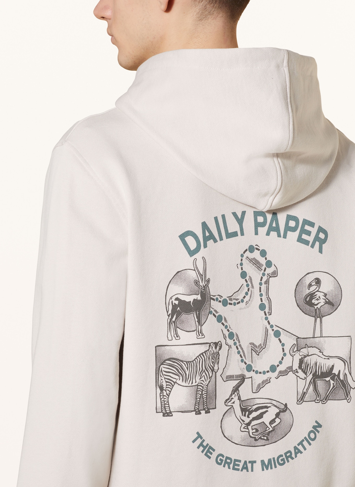 DAILY PAPER Hoodie, Color: ECRU/ TEAL/ GRAY (Image 5)