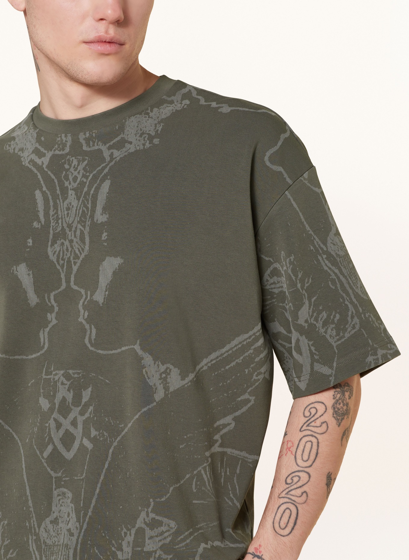 DAILY PAPER Oversized shirt SECRET RYTHM, Color: GREEN/ GRAY (Image 4)