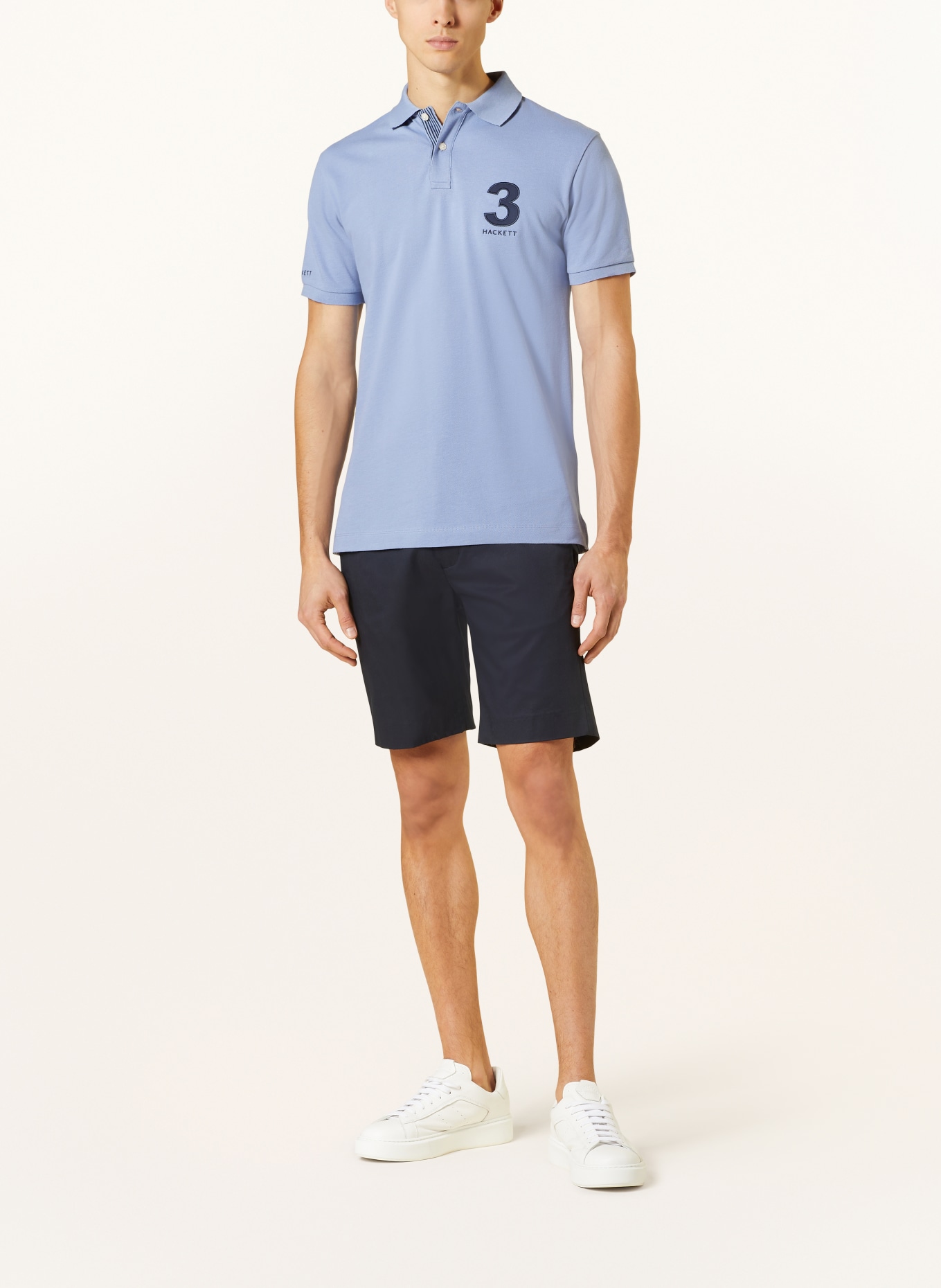 HACKETT LONDON Piqué polo shirt, Color: LIGHT BLUE (Image 2)