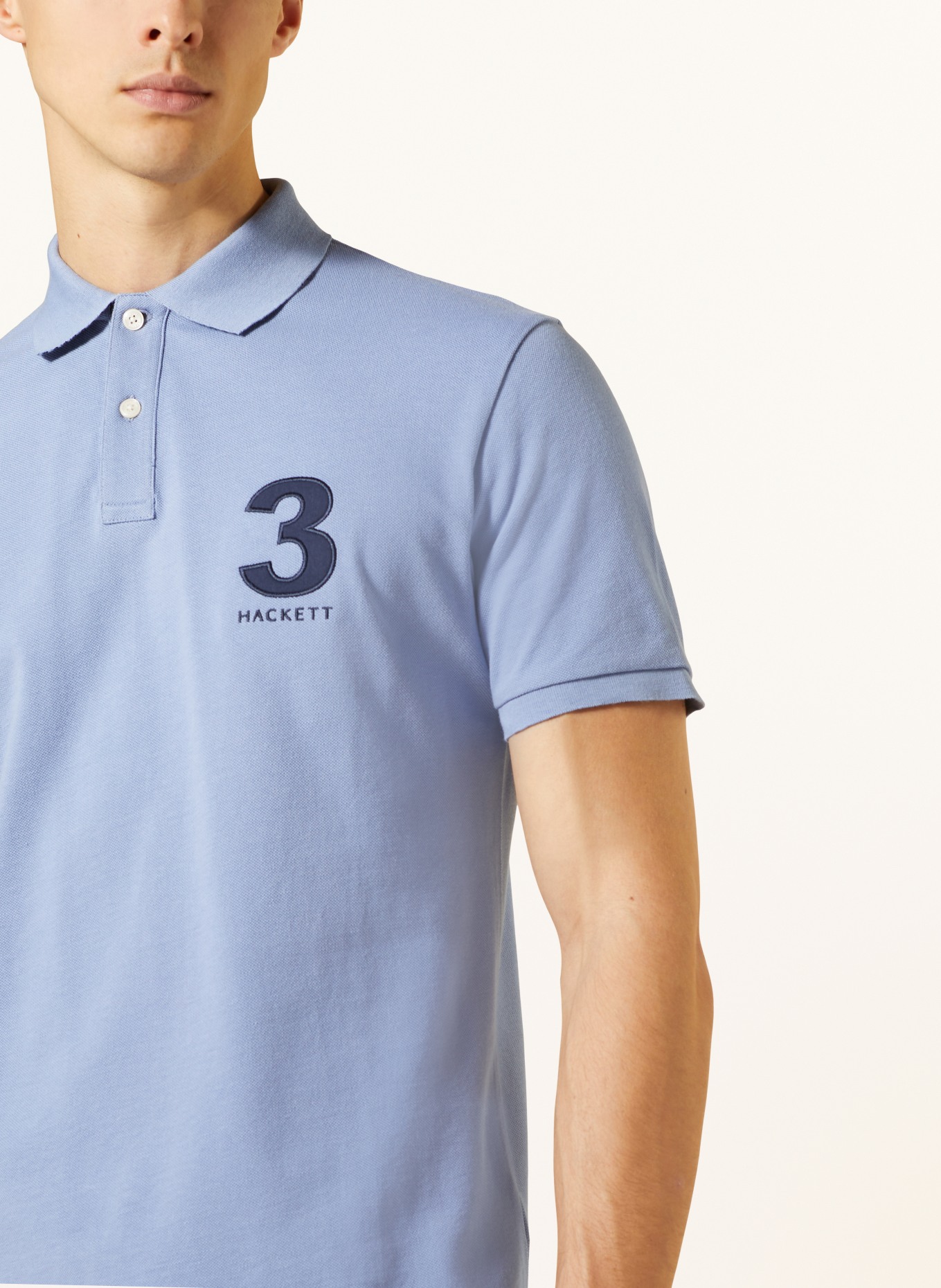 HACKETT LONDON Piqué polo shirt, Color: LIGHT BLUE (Image 4)