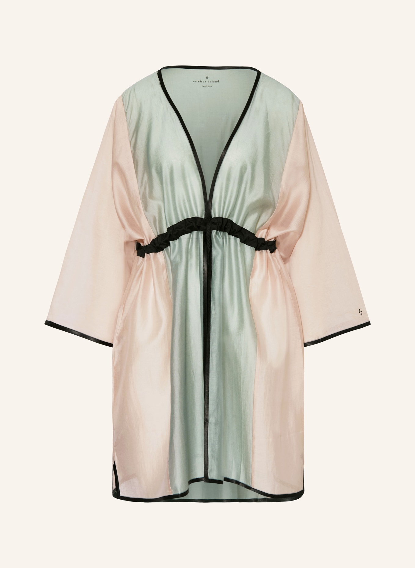 sorbet island Damen-Kimono DARYA, Farbe: GRÜN/ ROSÉ (Bild 1)