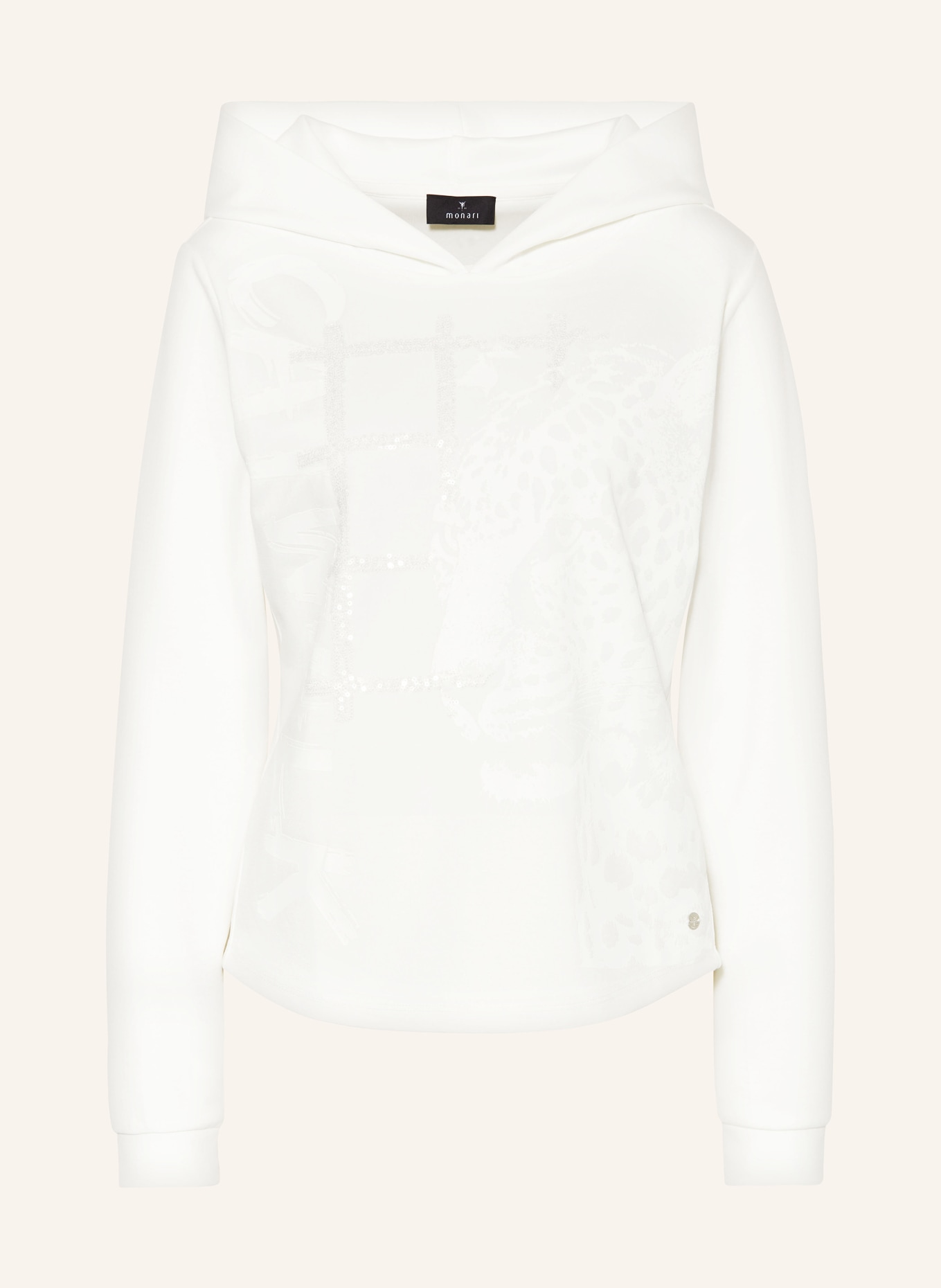 monari Hoodie with sequins, Color: WHITE (Image 1)