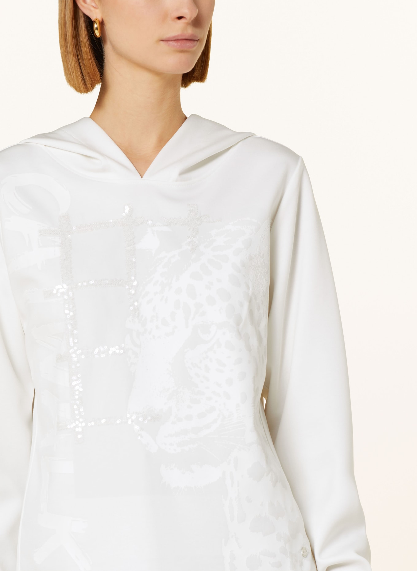 monari Hoodie with sequins, Color: WHITE (Image 5)
