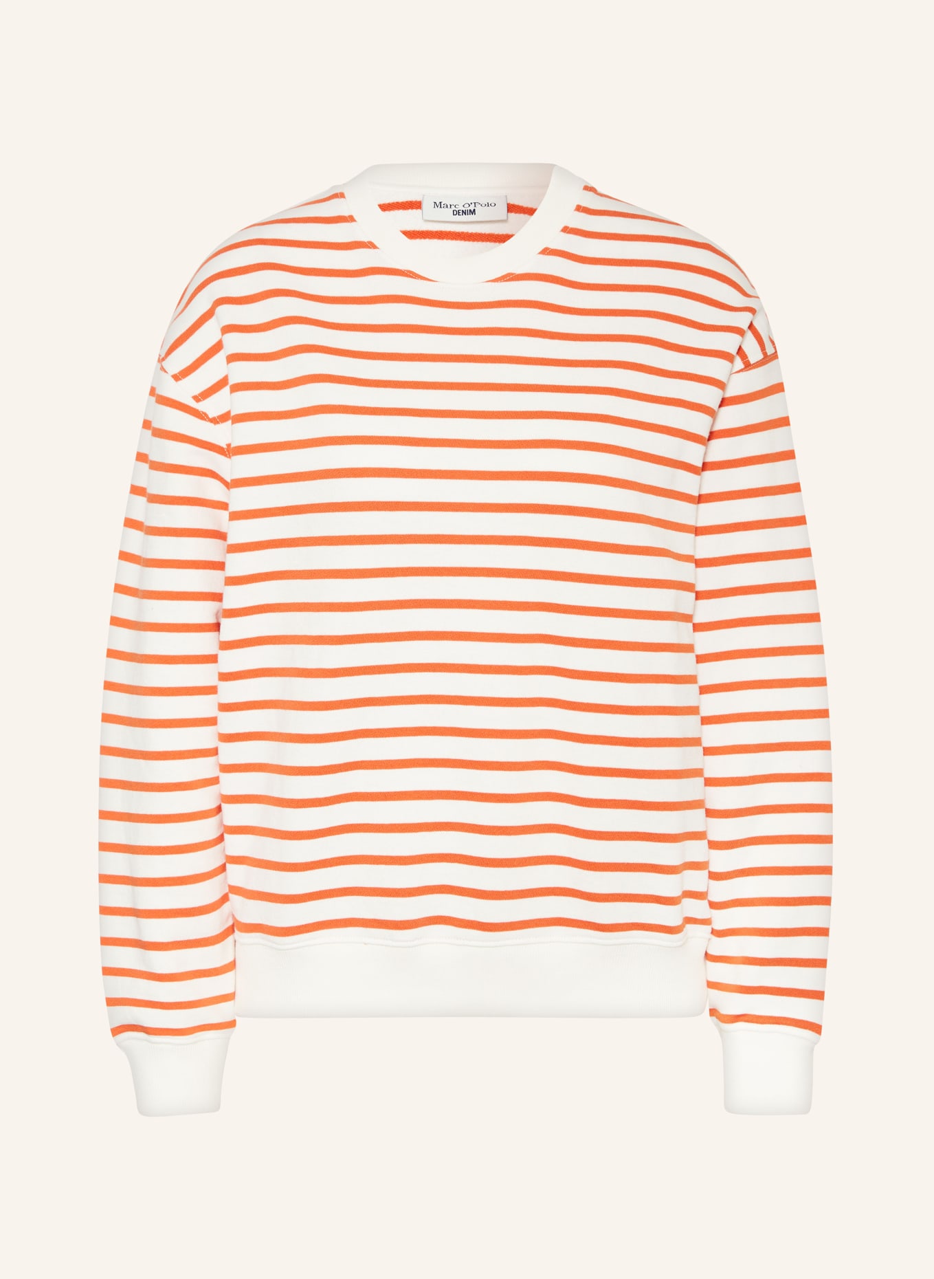 Marc O'Polo DENIM Sweatshirt, Farbe: WEISS/ DUNKELORANGE (Bild 1)