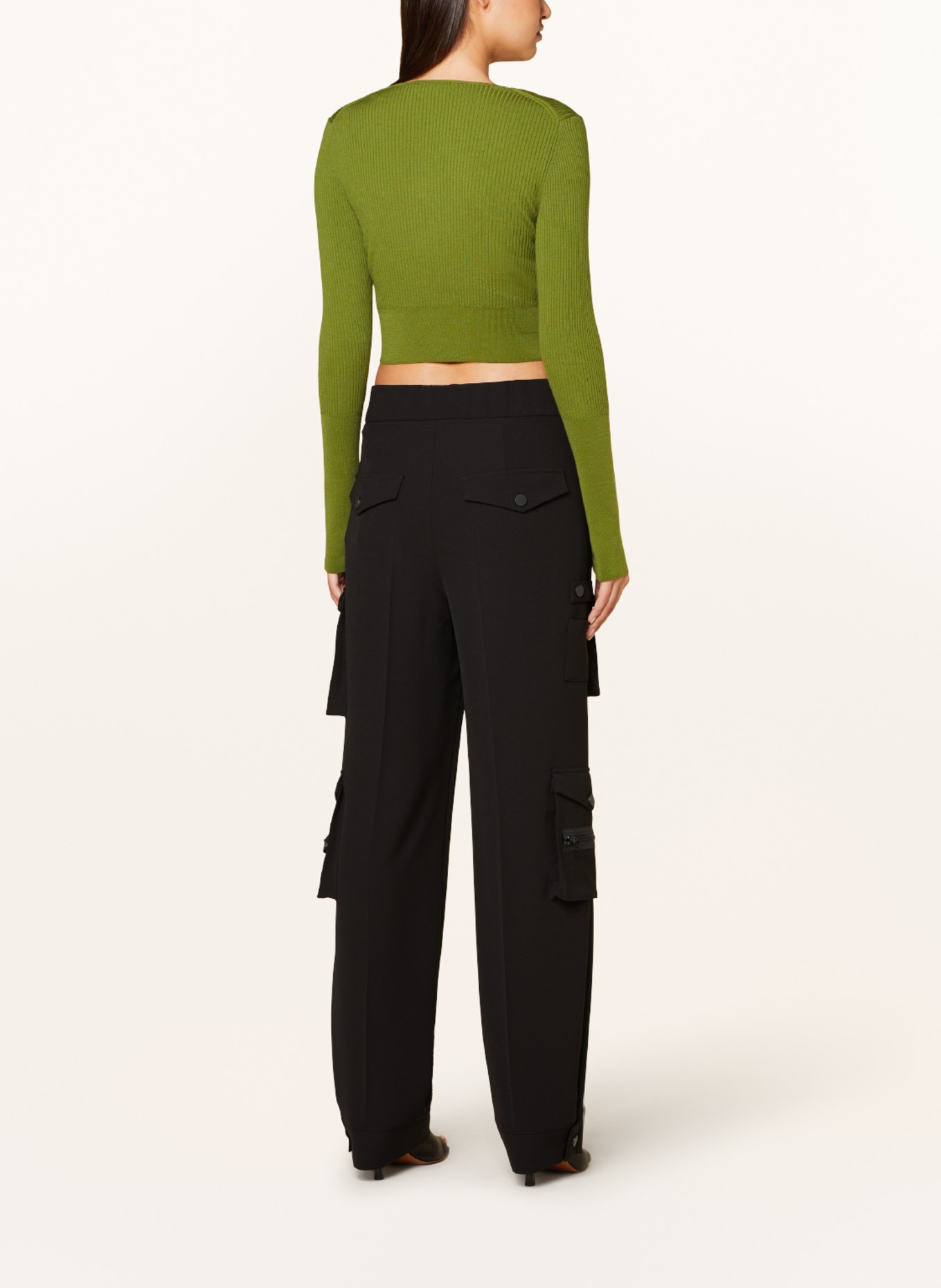 COS Cropped cardigan, Color: GREEN (Image 3)
