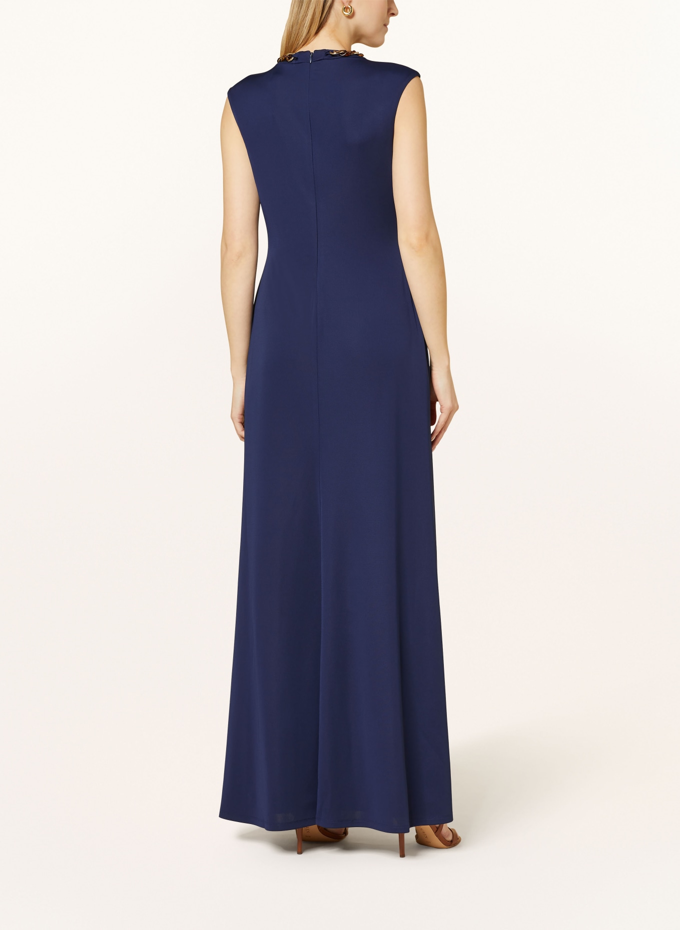 LAUREN RALPH LAUREN Dress TASHCILLE with linen and cut-out, Color: DARK BLUE (Image 3)