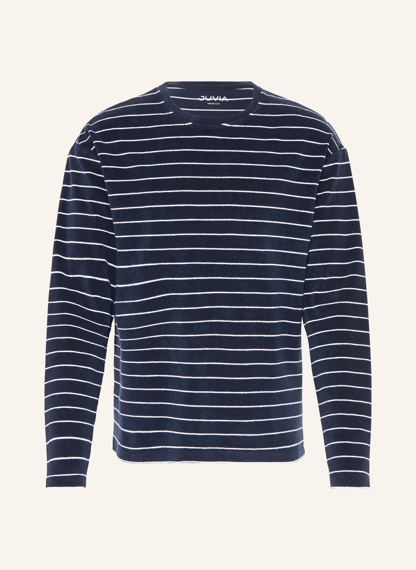 Juvia Terry cloth shirt KRISTER, Color: DARK BLUE/ WHITE (Image 1)