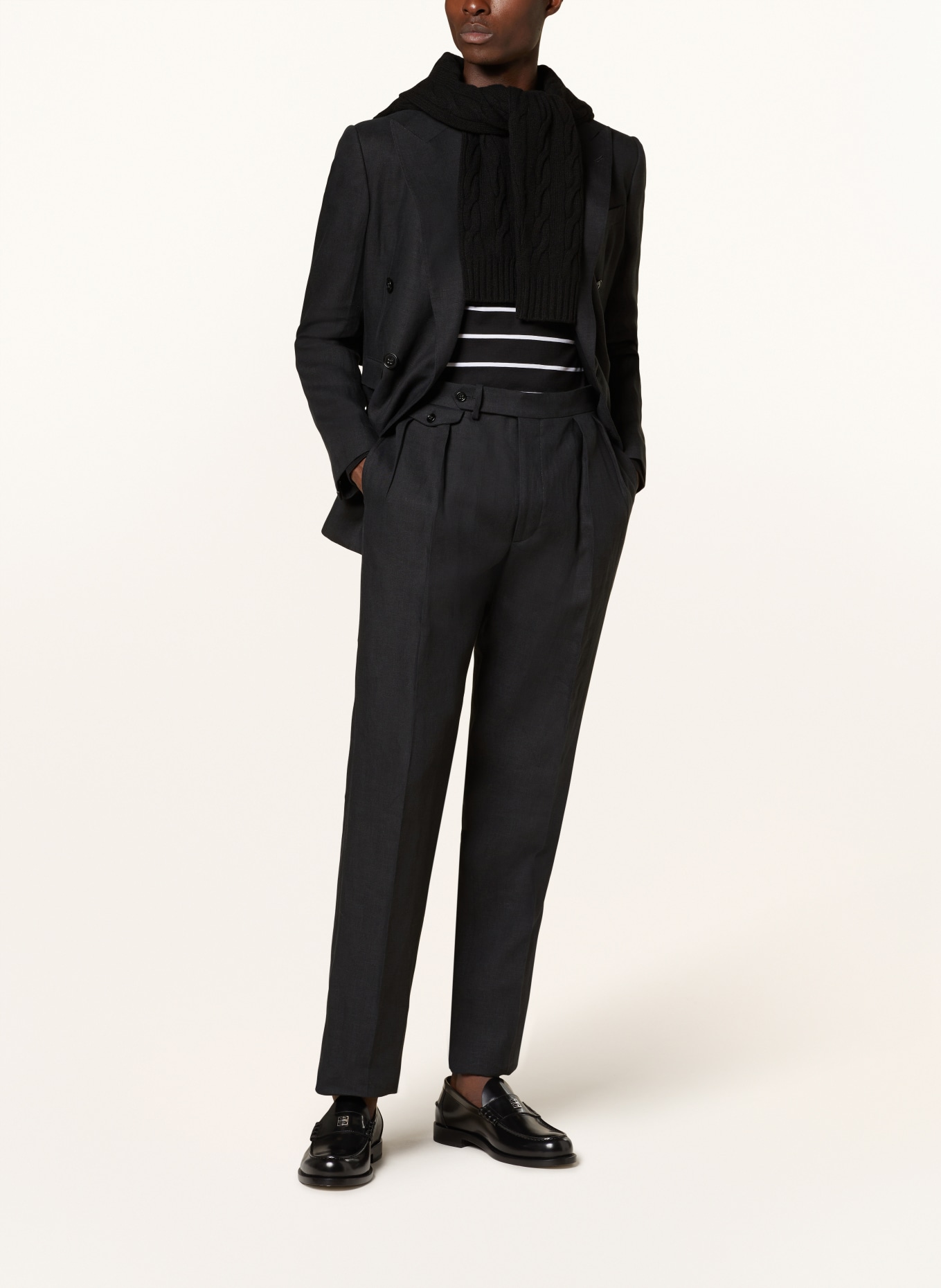 RALPH LAUREN PURPLE LABEL Linen trousers, Color: BLACK (Image 2)