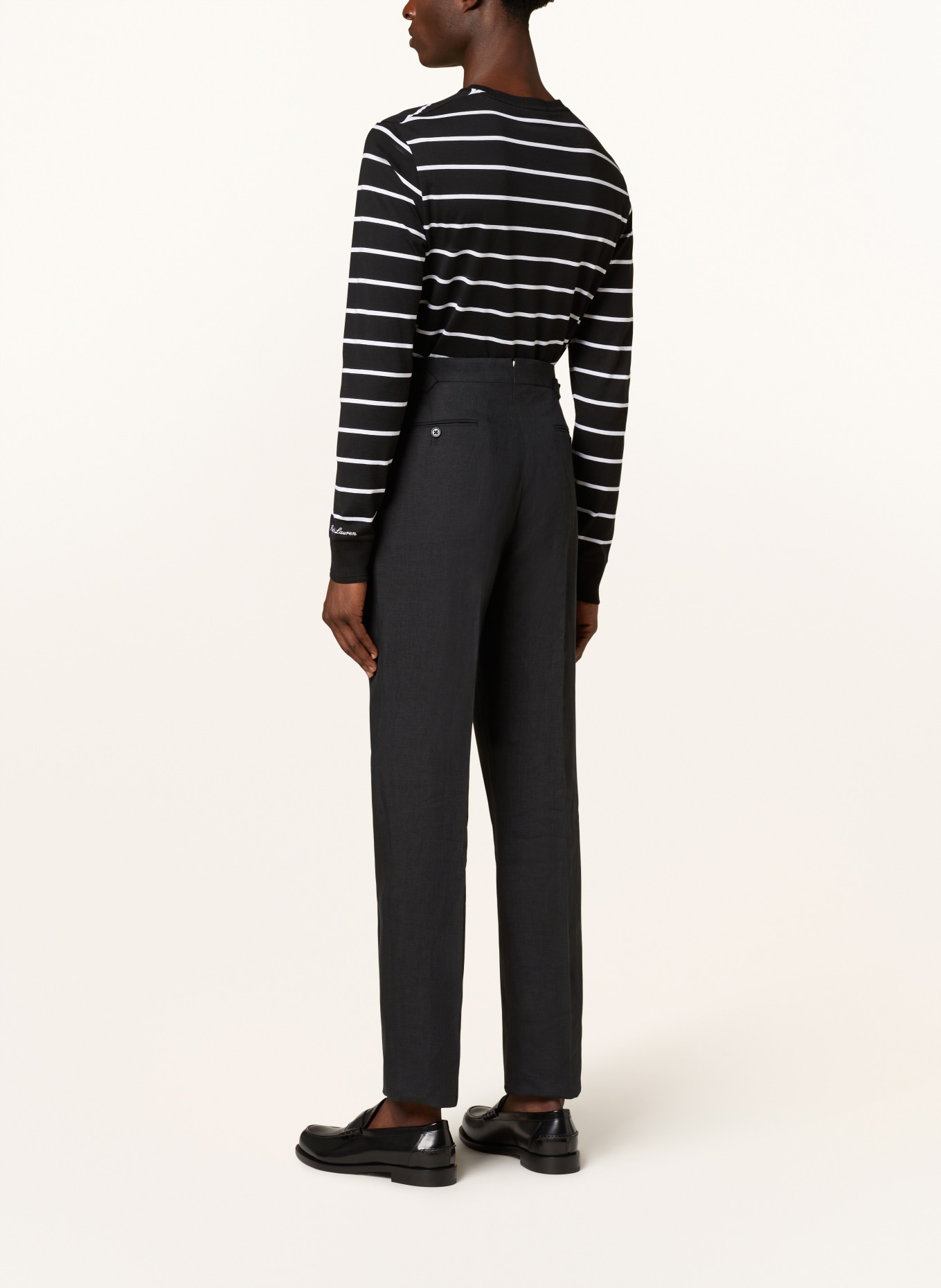 RALPH LAUREN PURPLE LABEL Linen trousers, Color: BLACK (Image 3)