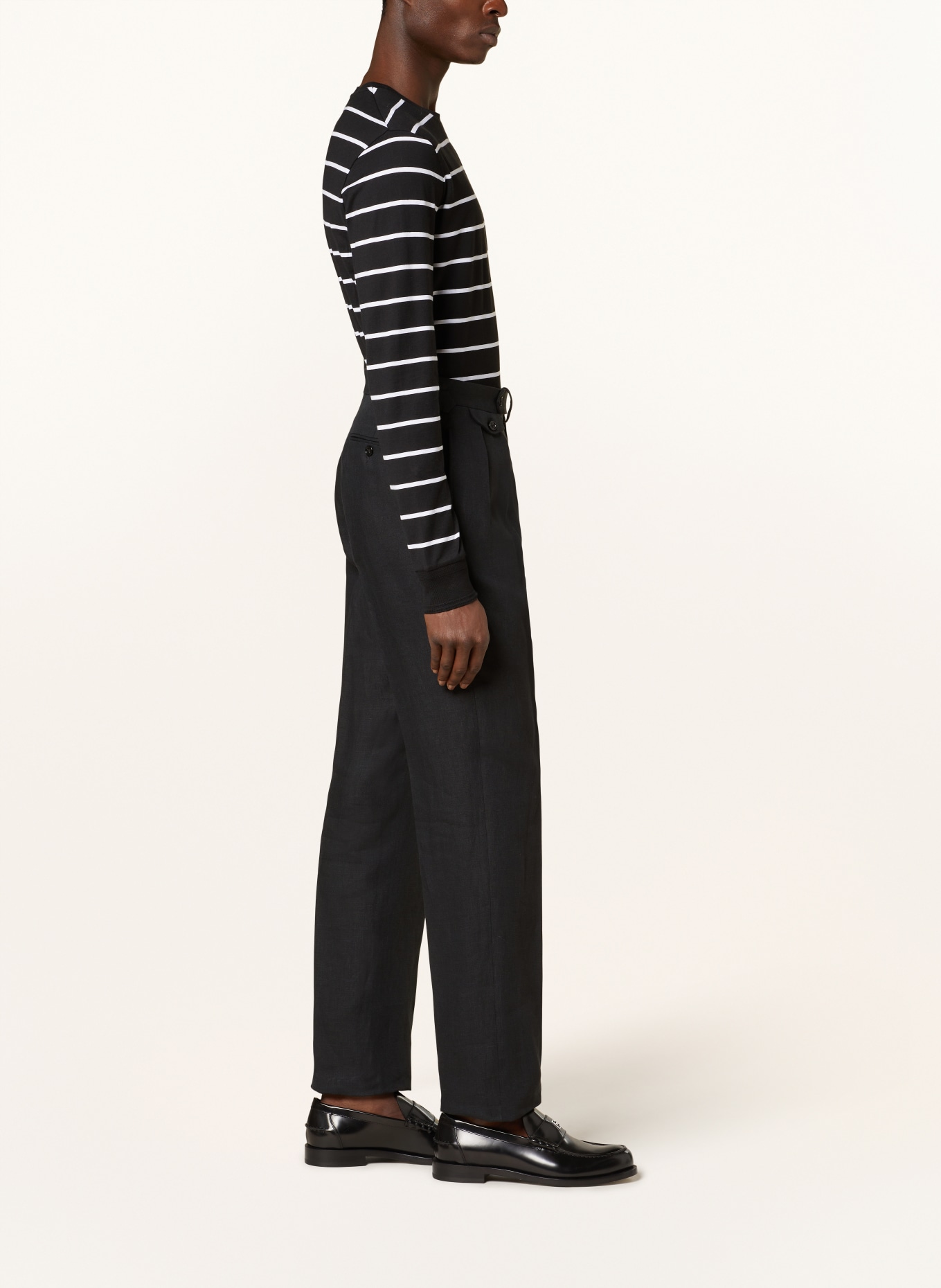 RALPH LAUREN PURPLE LABEL Linen trousers, Color: BLACK (Image 4)
