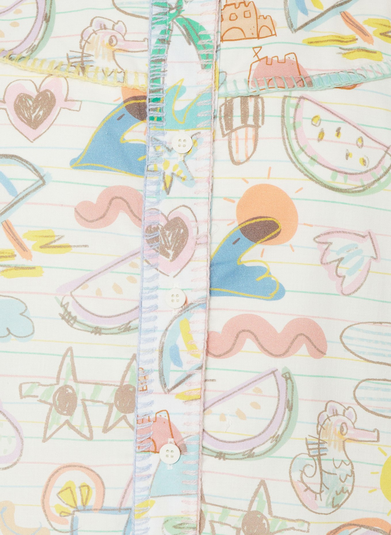 STELLA McCARTNEY KIDS Hemdblusenkleid, Farbe: ECRU/ HELLBLAU/ GELB (Bild 3)