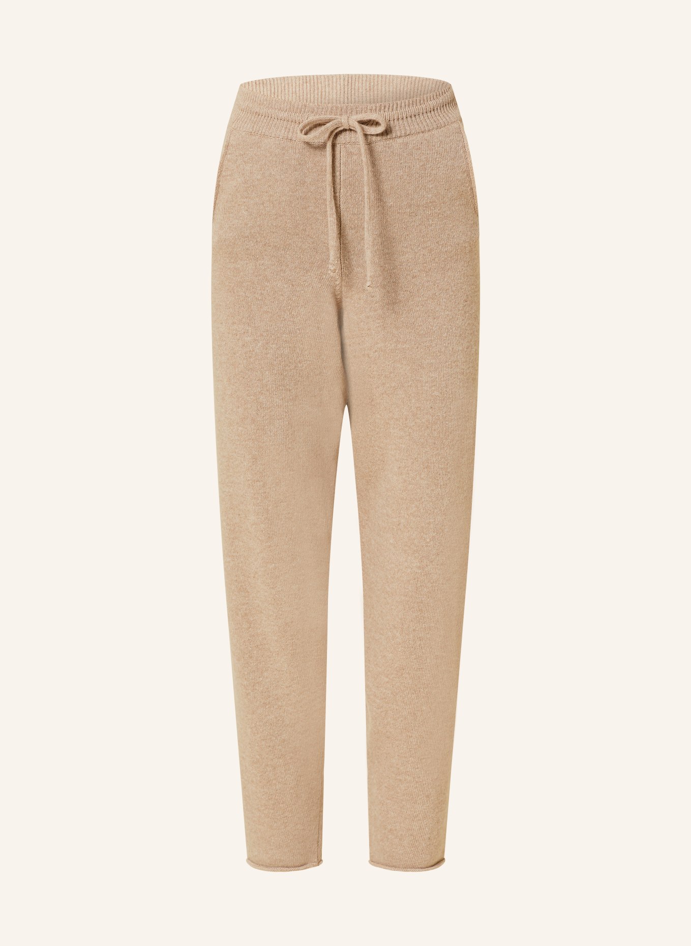 by Aylin Koenig Knit trousers JULES in jogger style made of merino wool, Color: BEIGE (Image 1)