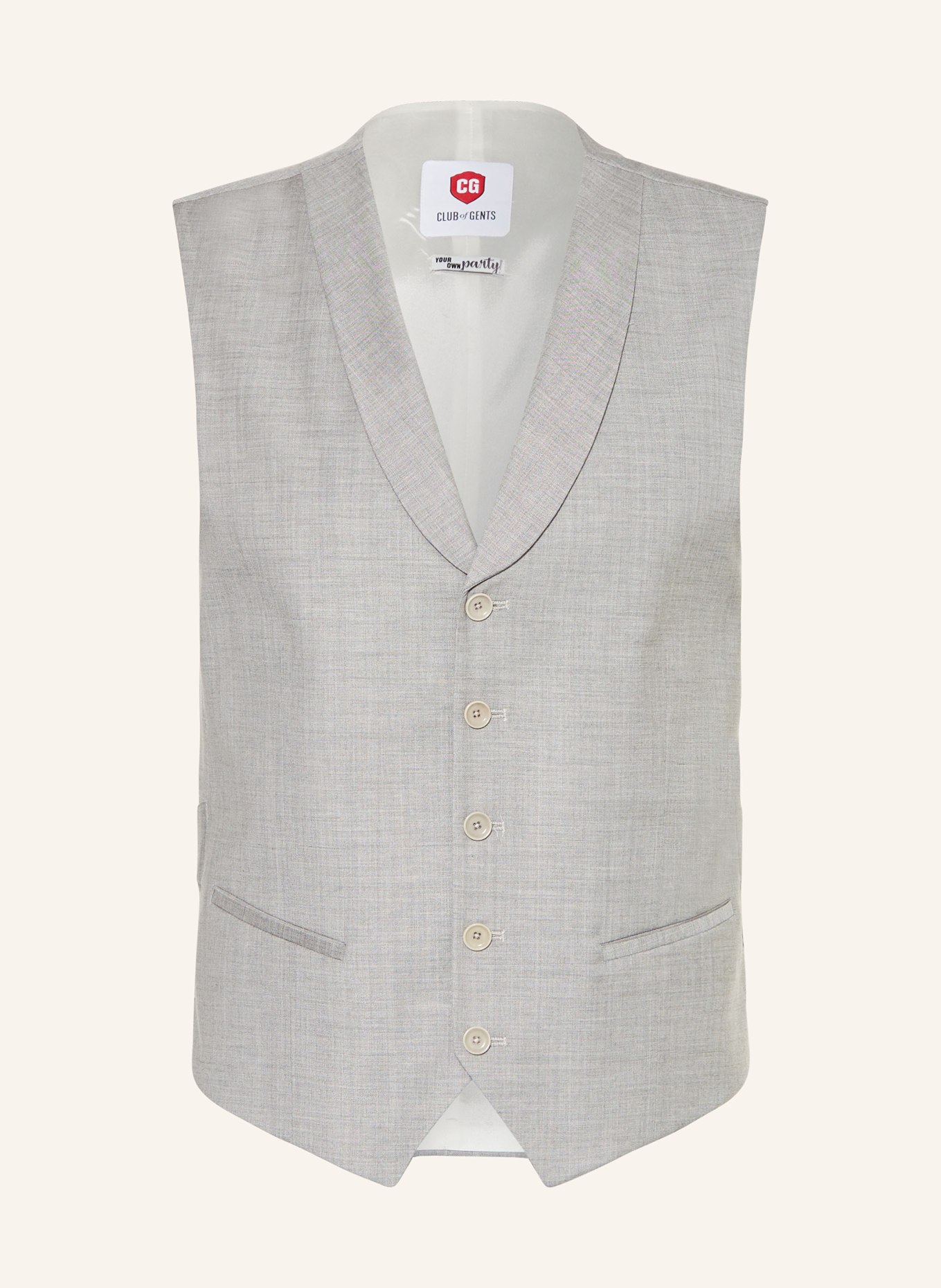 CG - CLUB of GENTS Suit vest CG PADDY extra slim fit, Color: 81 grau hell (Image 1)
