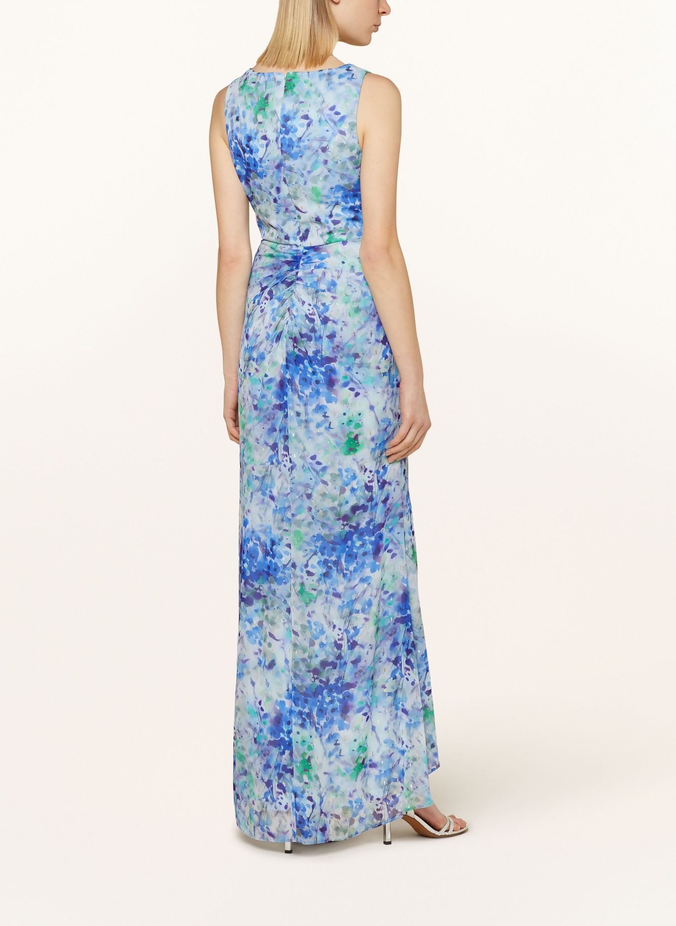 ADRIANNA PAPELL Evening dress in wrap look, Color: BLUE/ GREEN/ GOLD (Image 3)