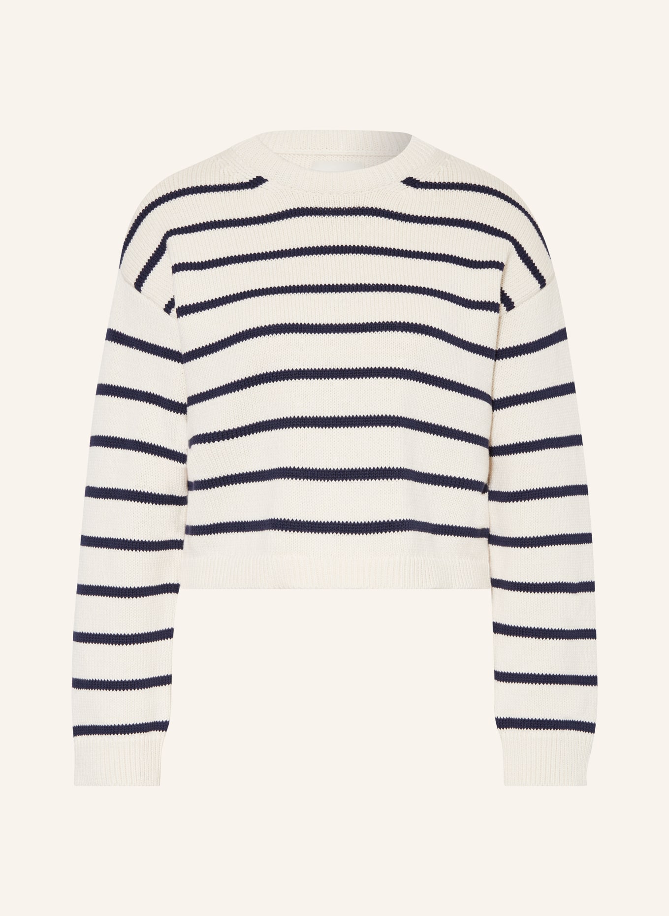 GANT Cropped-Pullover, Farbe: ECRU/ DUNKELBLAU (Bild 1)