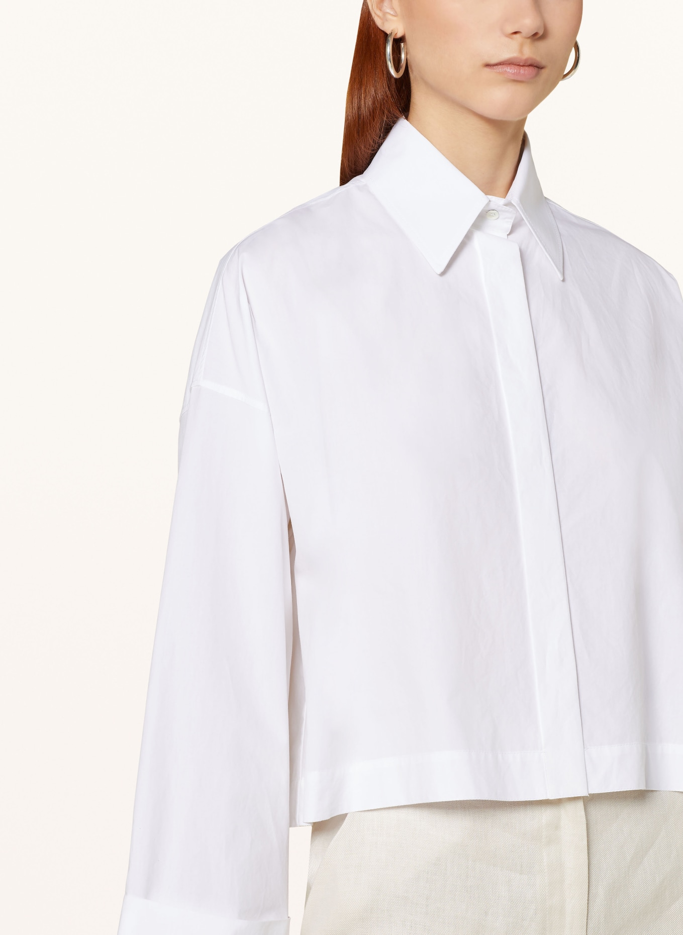 ANTONELLI firenze Cropped shirt blouse BROWN, Color: WHITE (Image 4)