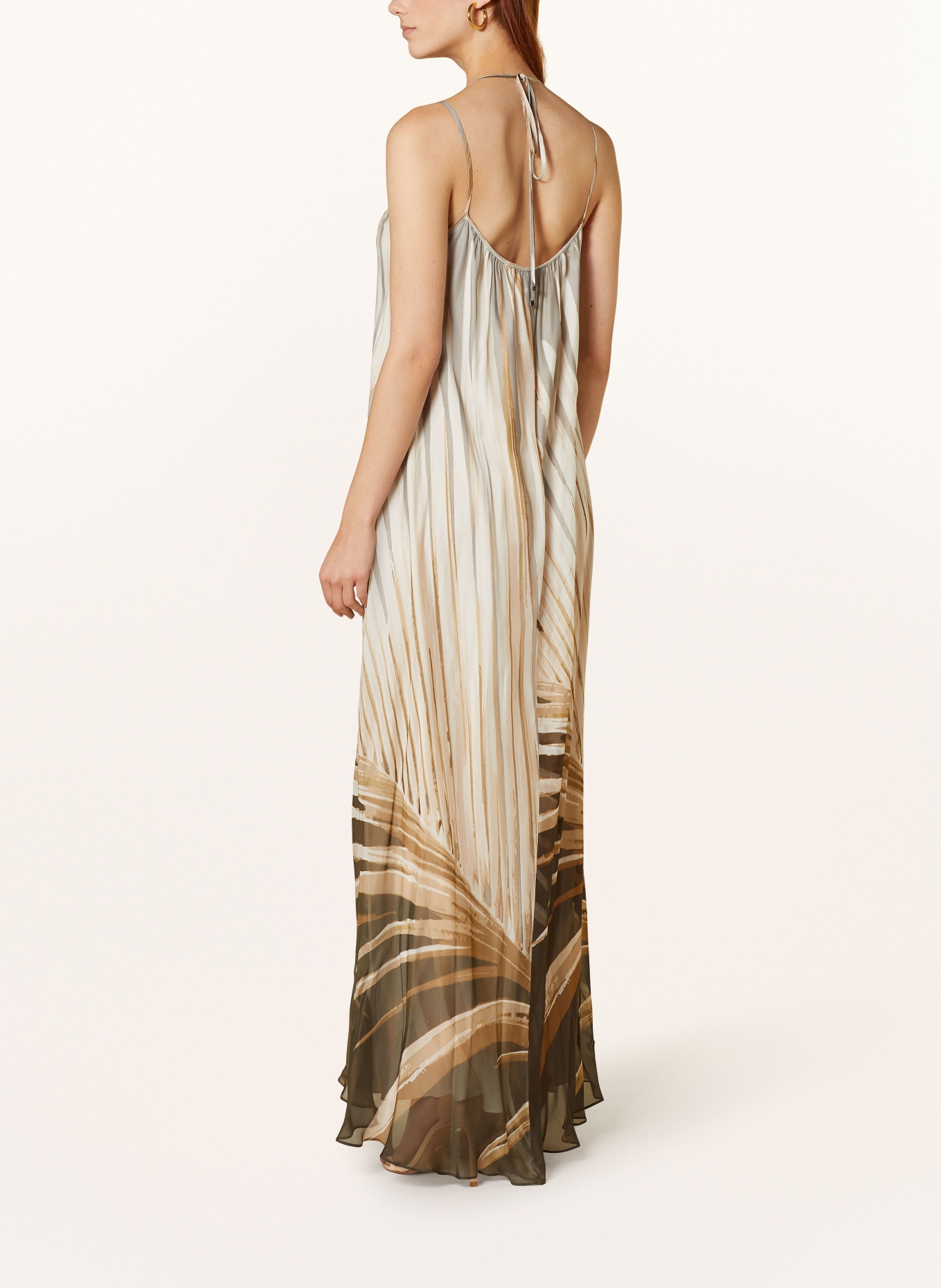 ANTONELLI firenze Silk dress LIDIA, Color: CREAM/ BEIGE/ KHAKI (Image 3)