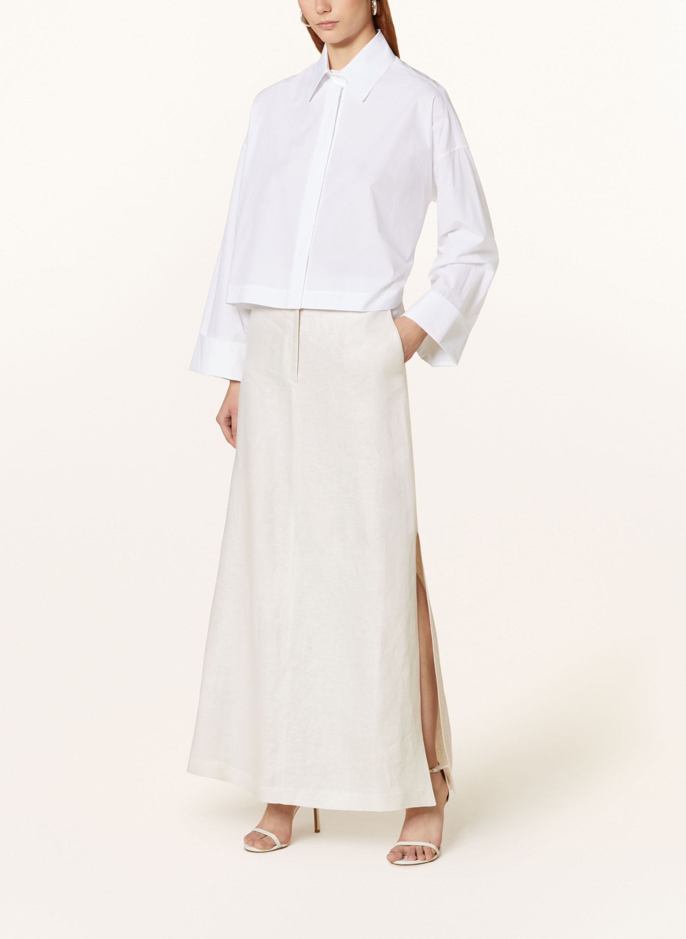 ANTONELLI firenze Linen skirt IPPOLITO, Color: CREAM (Image 2)