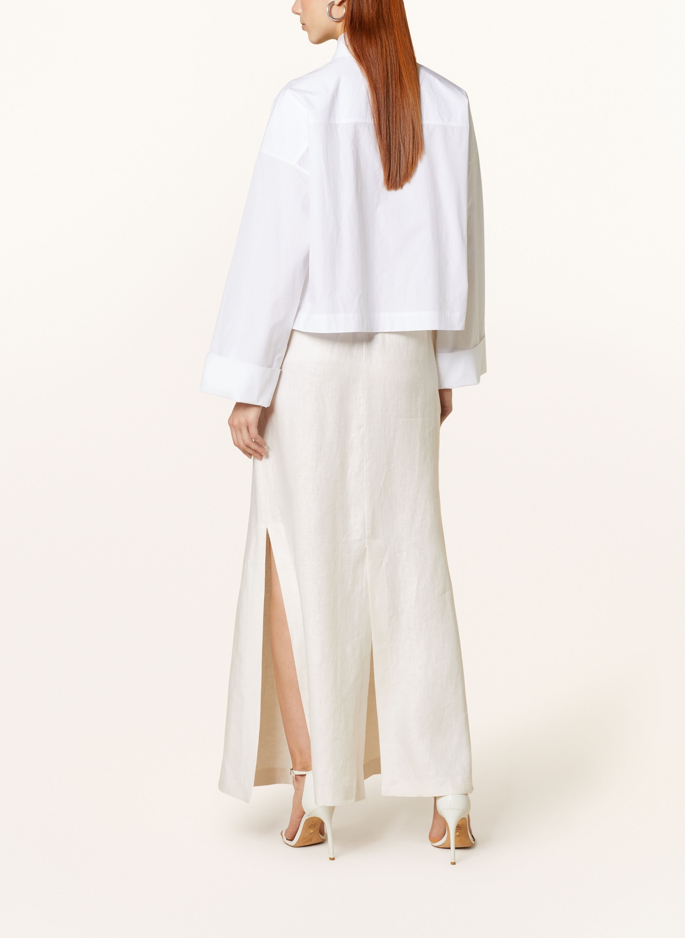 ANTONELLI firenze Linen skirt IPPOLITO, Color: CREAM (Image 3)