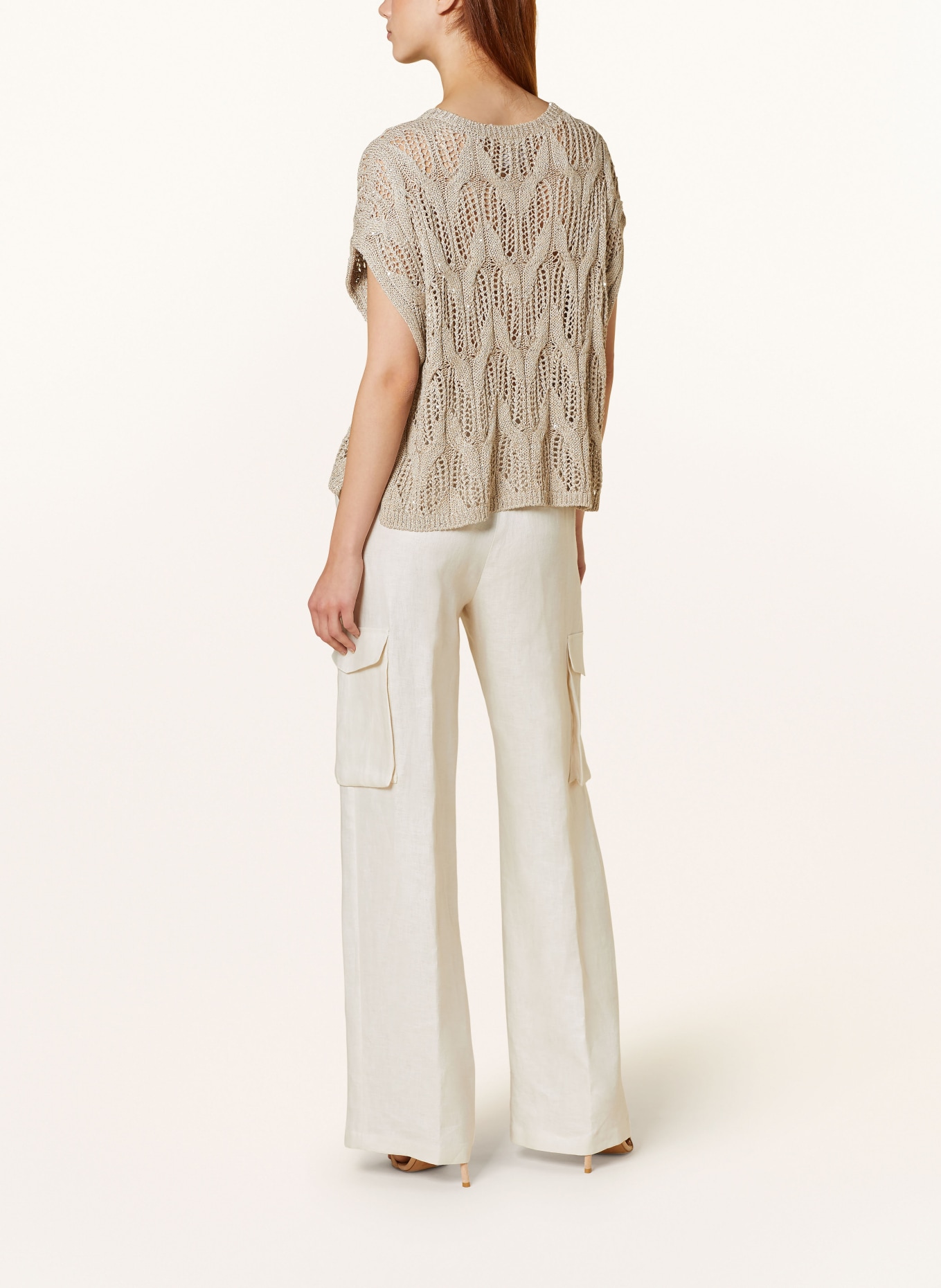 ANTONELLI firenze Knit shirt ITALICO with sequins, Color: BEIGE (Image 3)