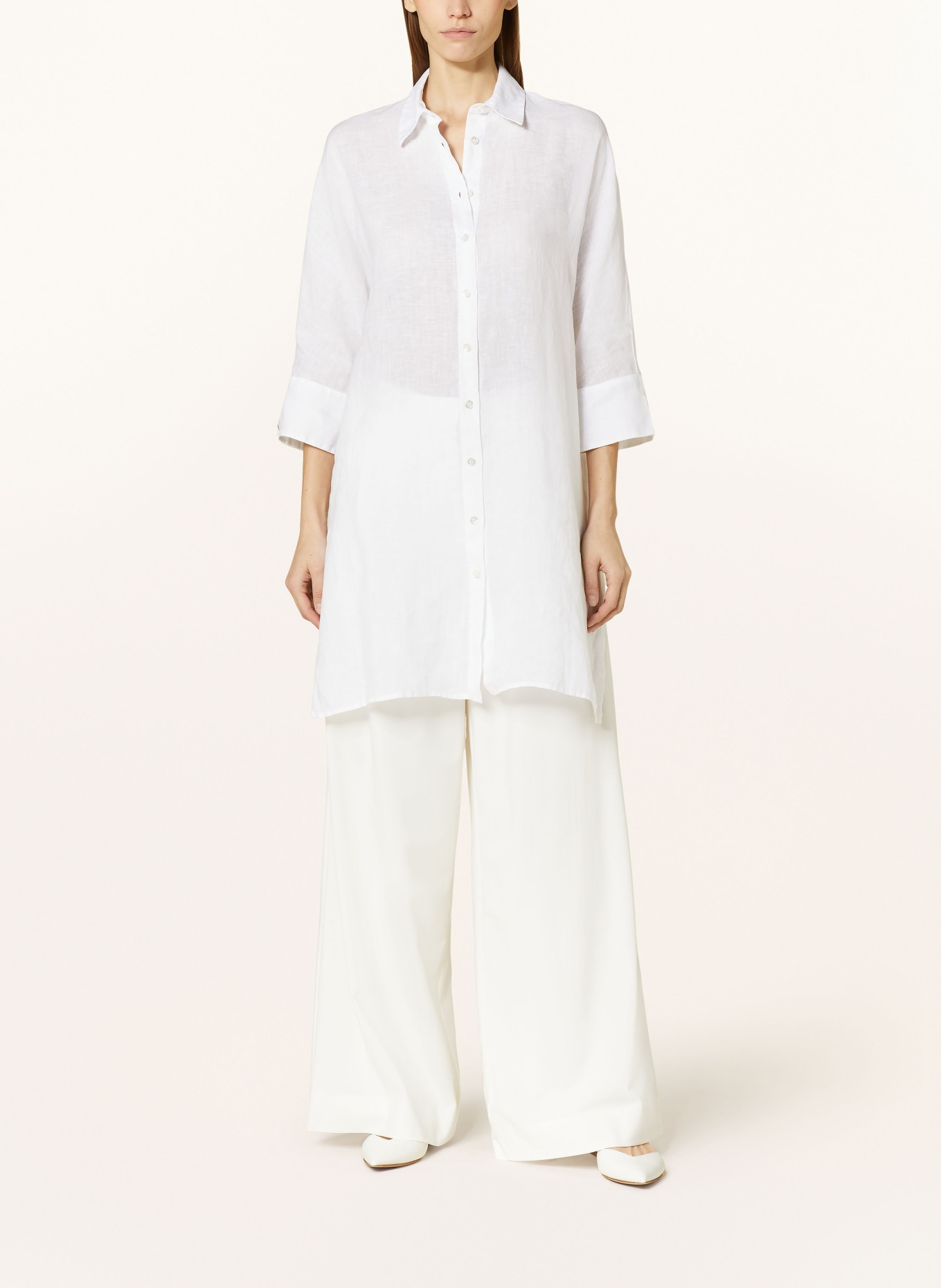 ANTONELLI firenze Shirt blouse ASTI in linen with 3/4 sleeves, Color: WHITE (Image 2)