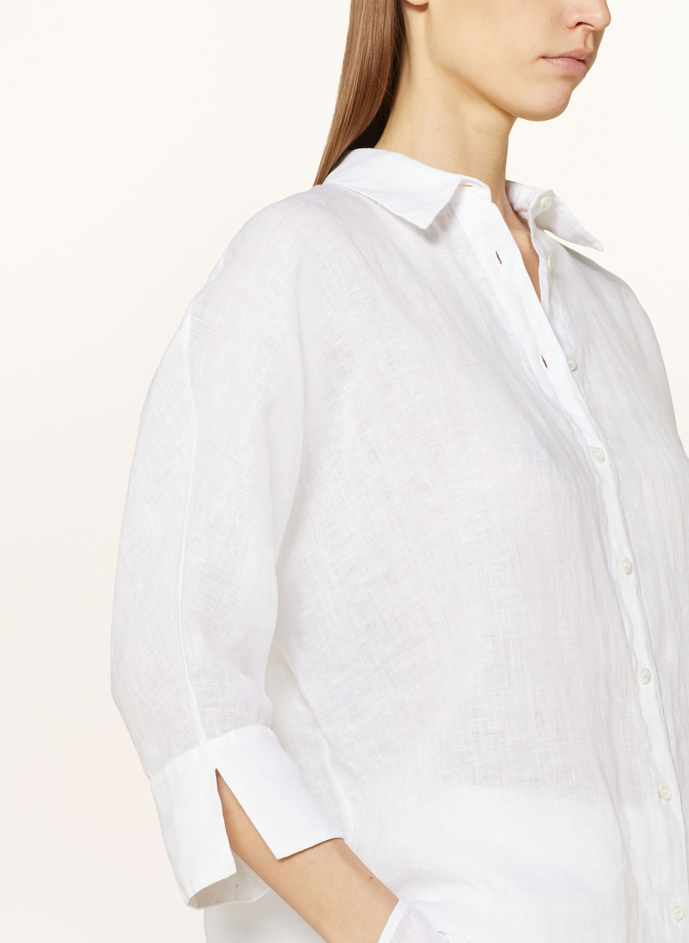 ANTONELLI firenze Shirt blouse ASTI in linen with 3/4 sleeves, Color: WHITE (Image 4)