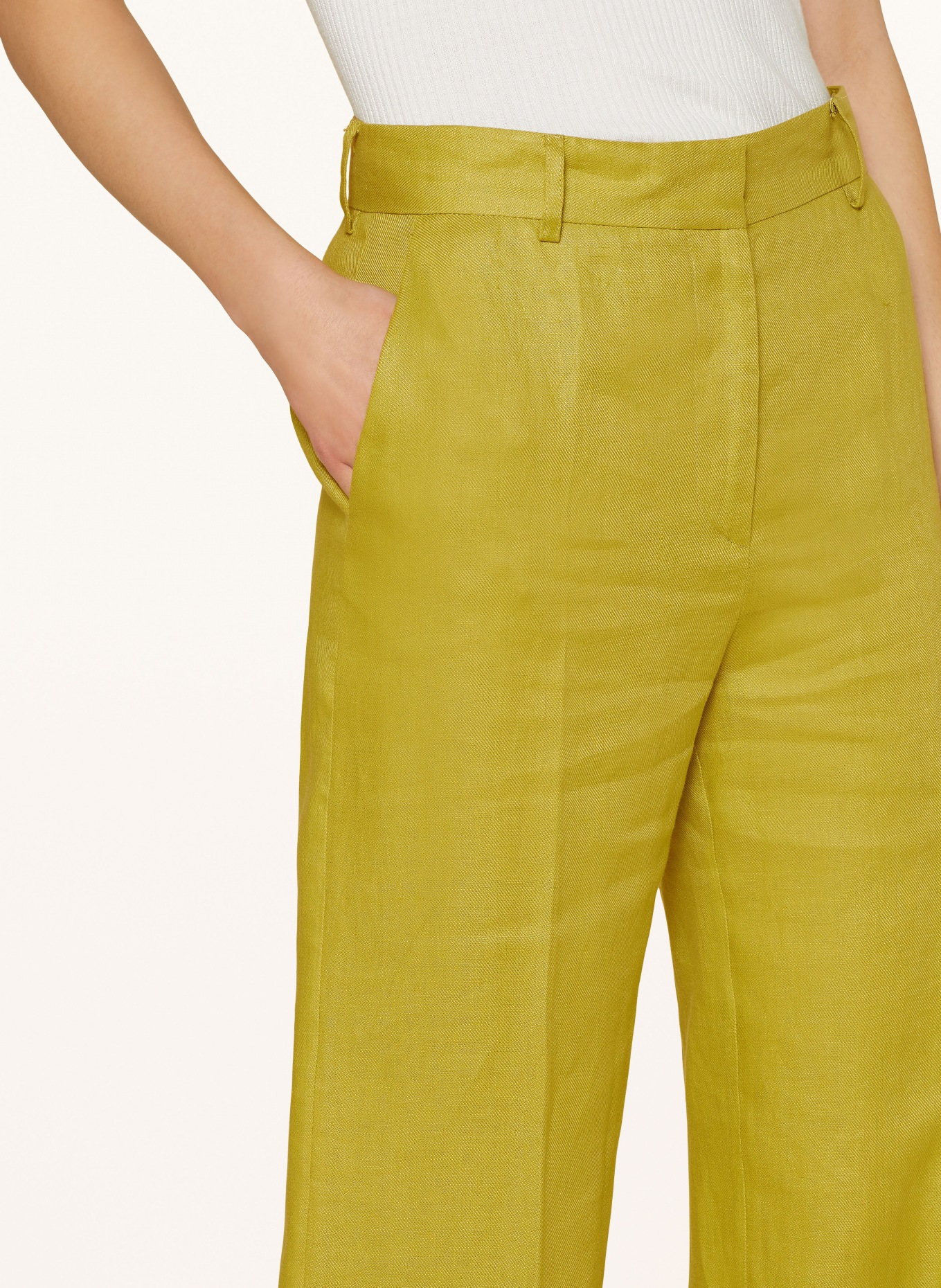 ANTONELLI firenze Wide leg trousers ROBINA made of linen, Color: LIGHT GREEN (Image 5)