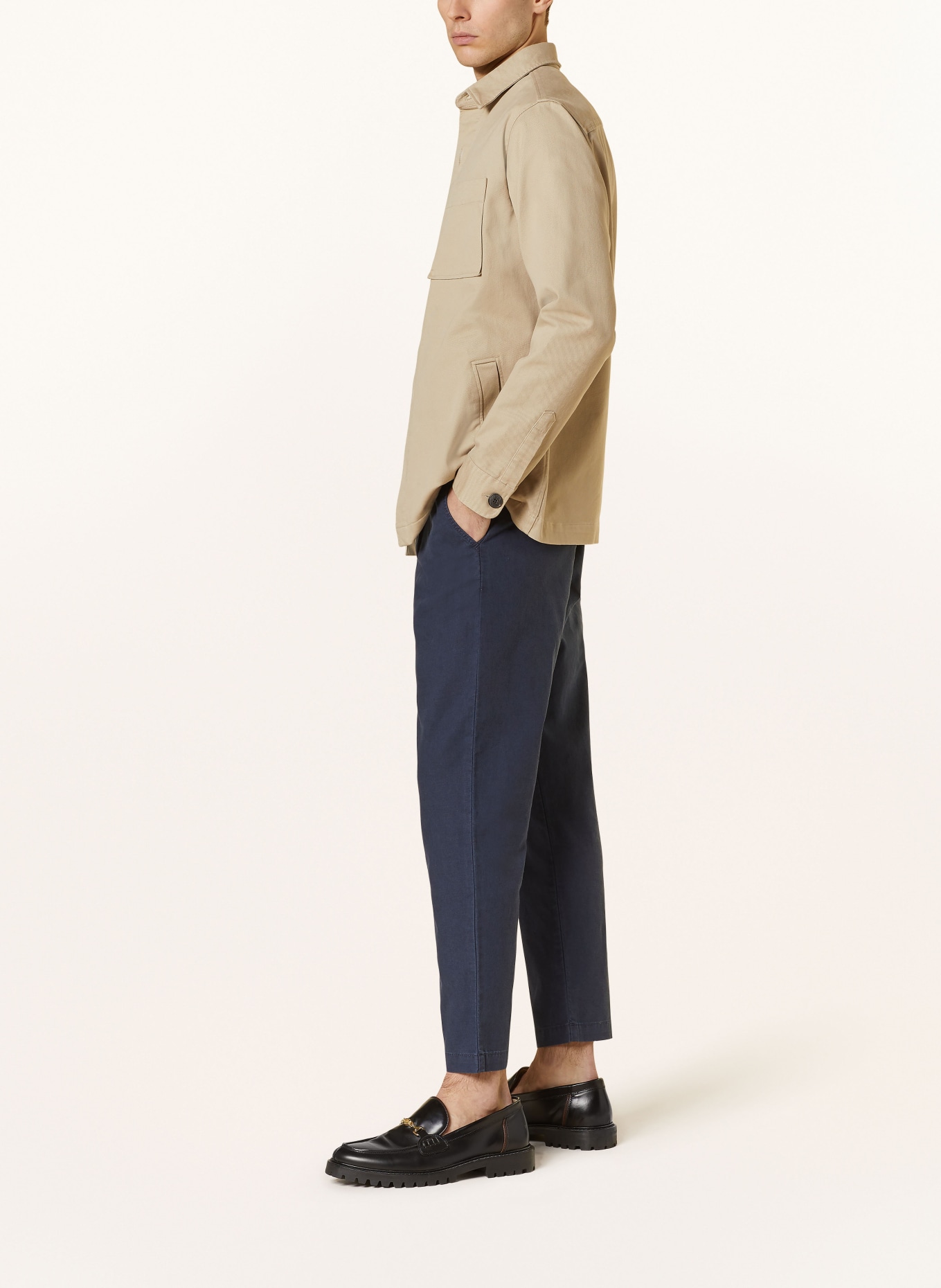 PAUL Chinos tapered fit with linen, Color: DARK BLUE (Image 4)