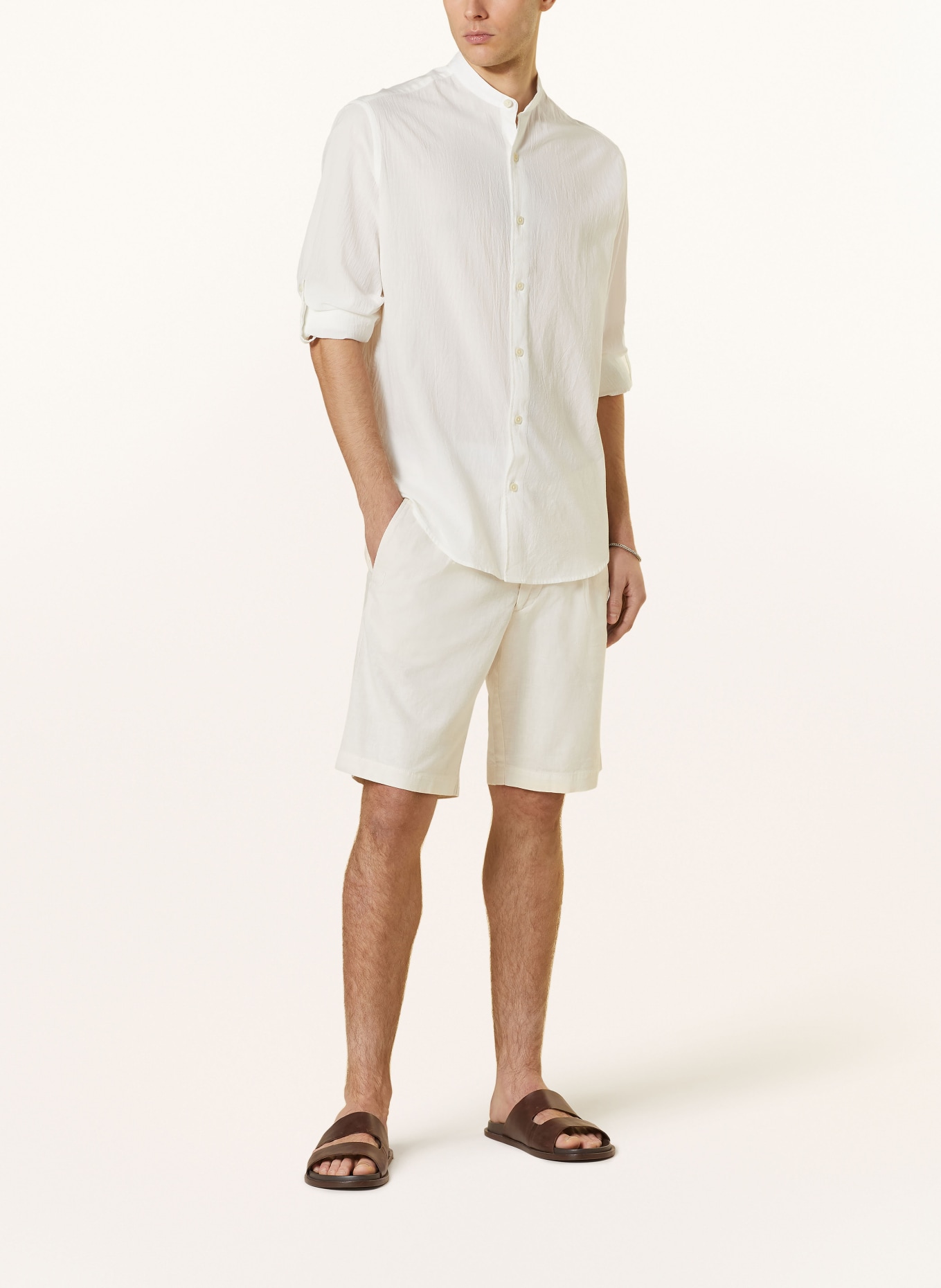 PAUL Shorts comfort fit with linen, Color: ECRU (Image 2)