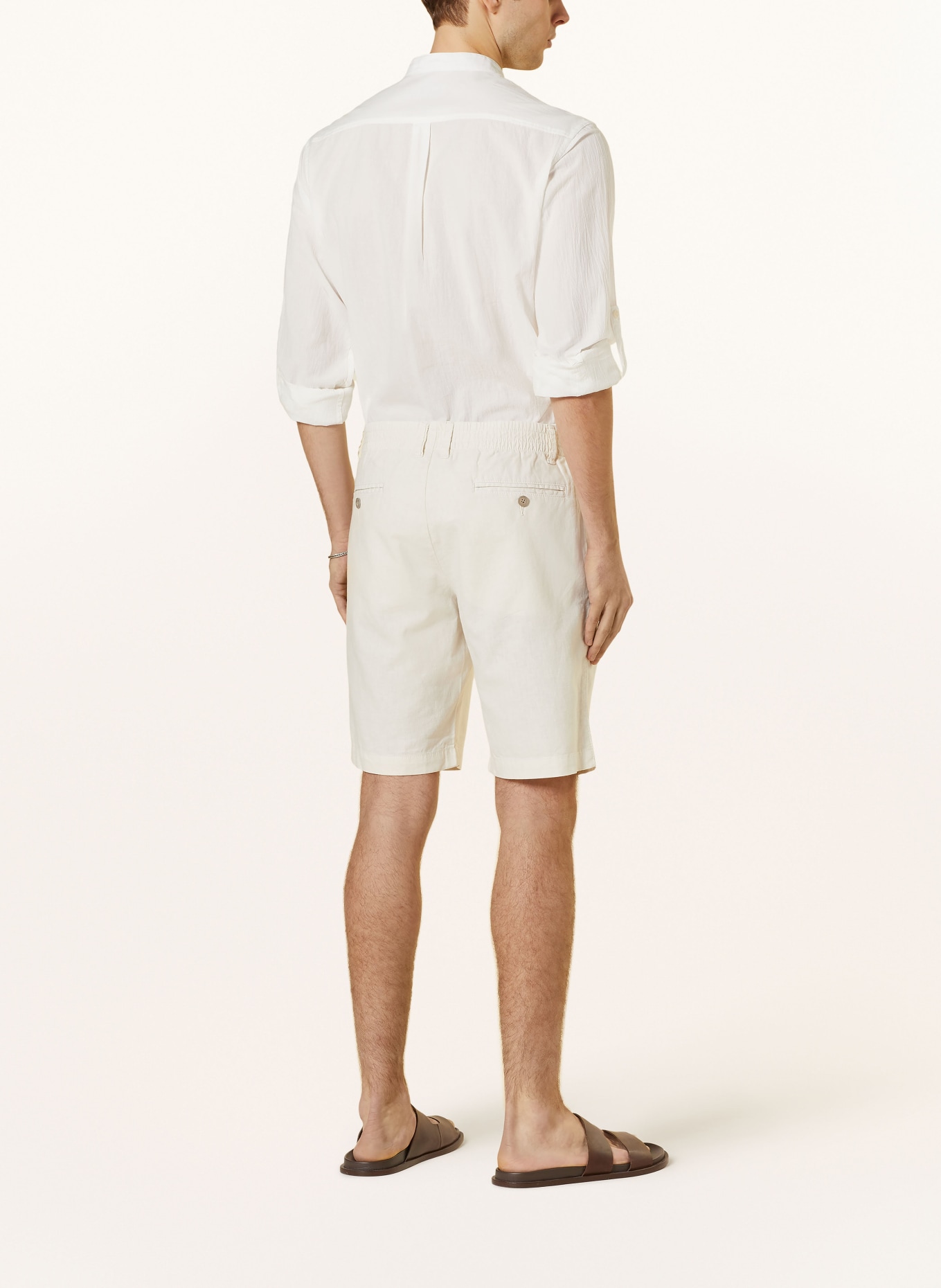 PAUL Shorts Comfort Fit mit Leinen, Farbe: ECRU (Bild 3)