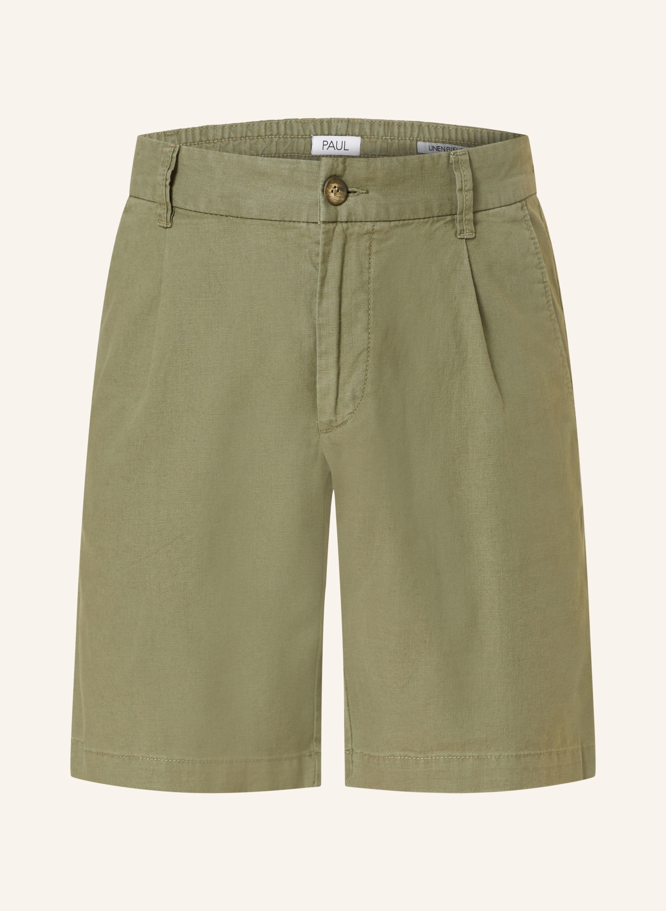 PAUL Shorts Comfort Fit mit Leinen, Farbe: OLIV (Bild 1)