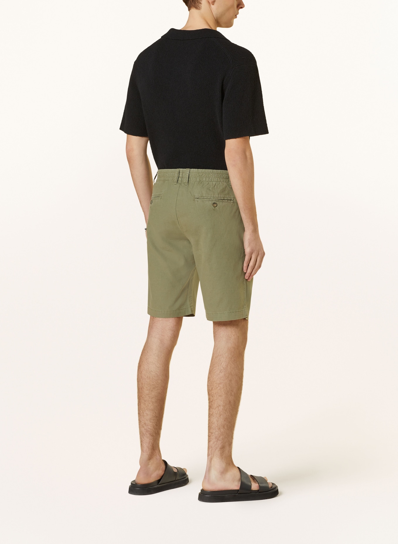 PAUL Shorts Comfort Fit mit Leinen, Farbe: OLIV (Bild 3)