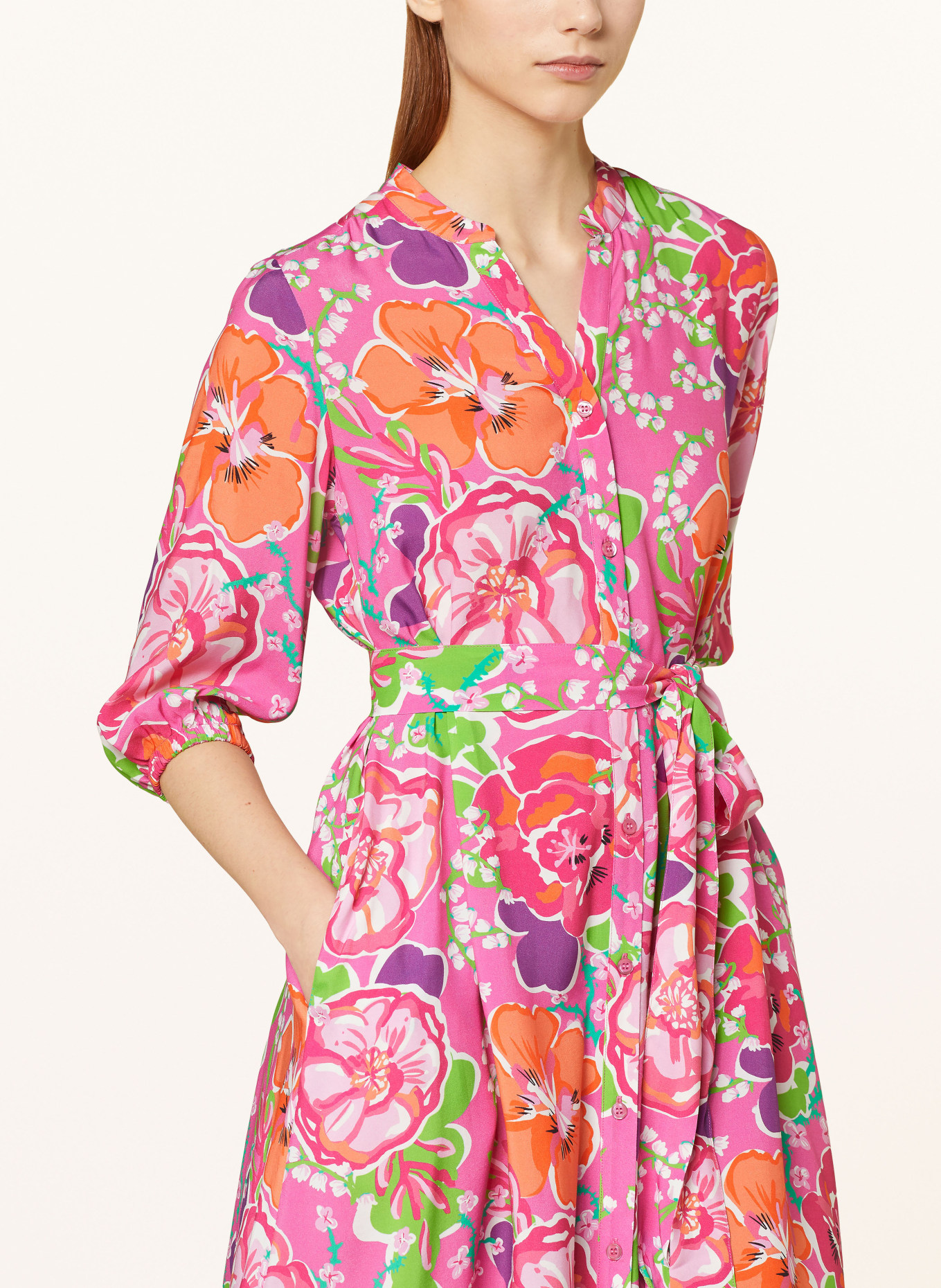 darling harbour Dress with 3/4 sleeves, Color: FLAMINGO (Image 4)