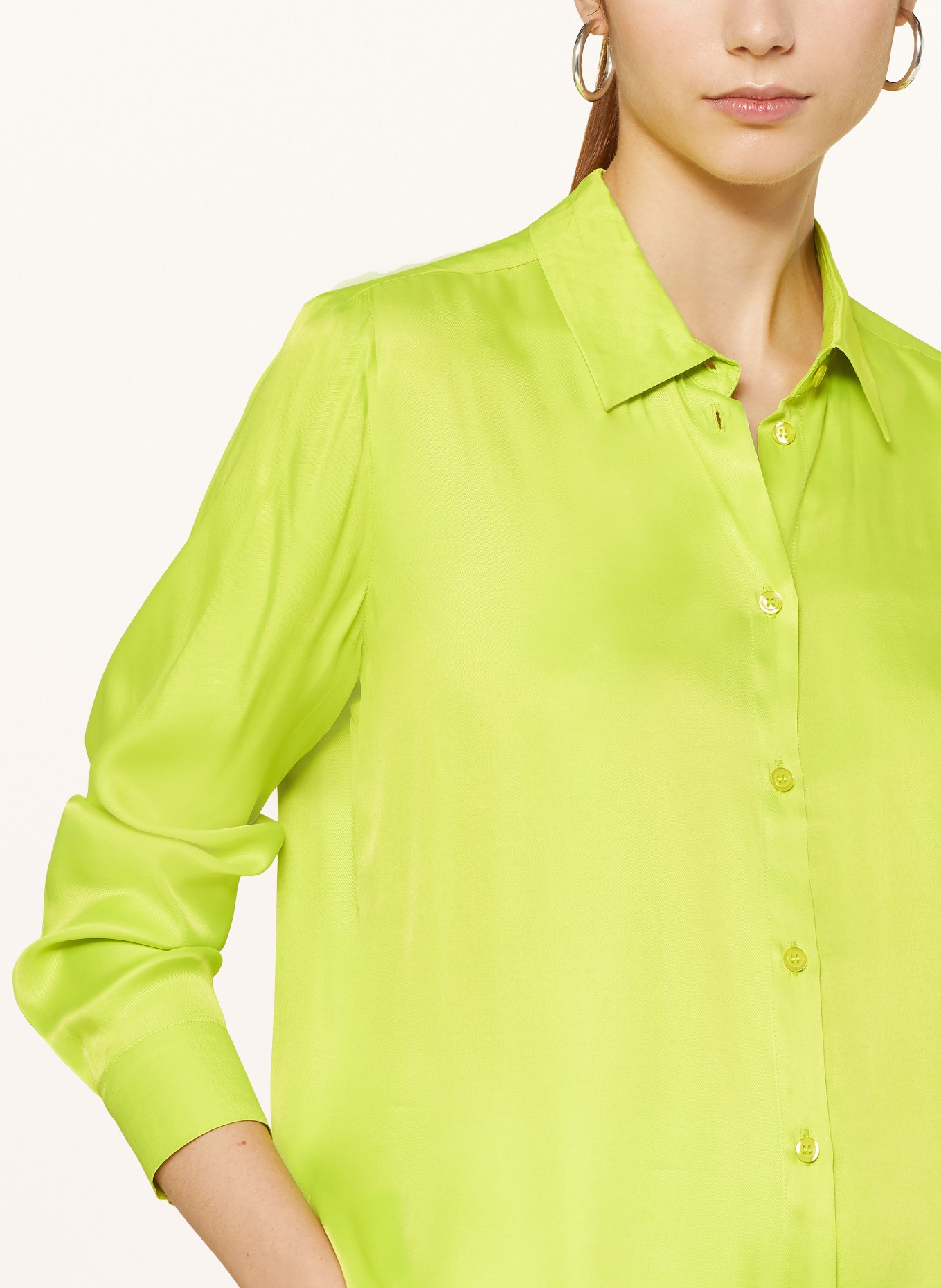 darling harbour Satin shirt blouse, Color: limettengrün (Image 4)