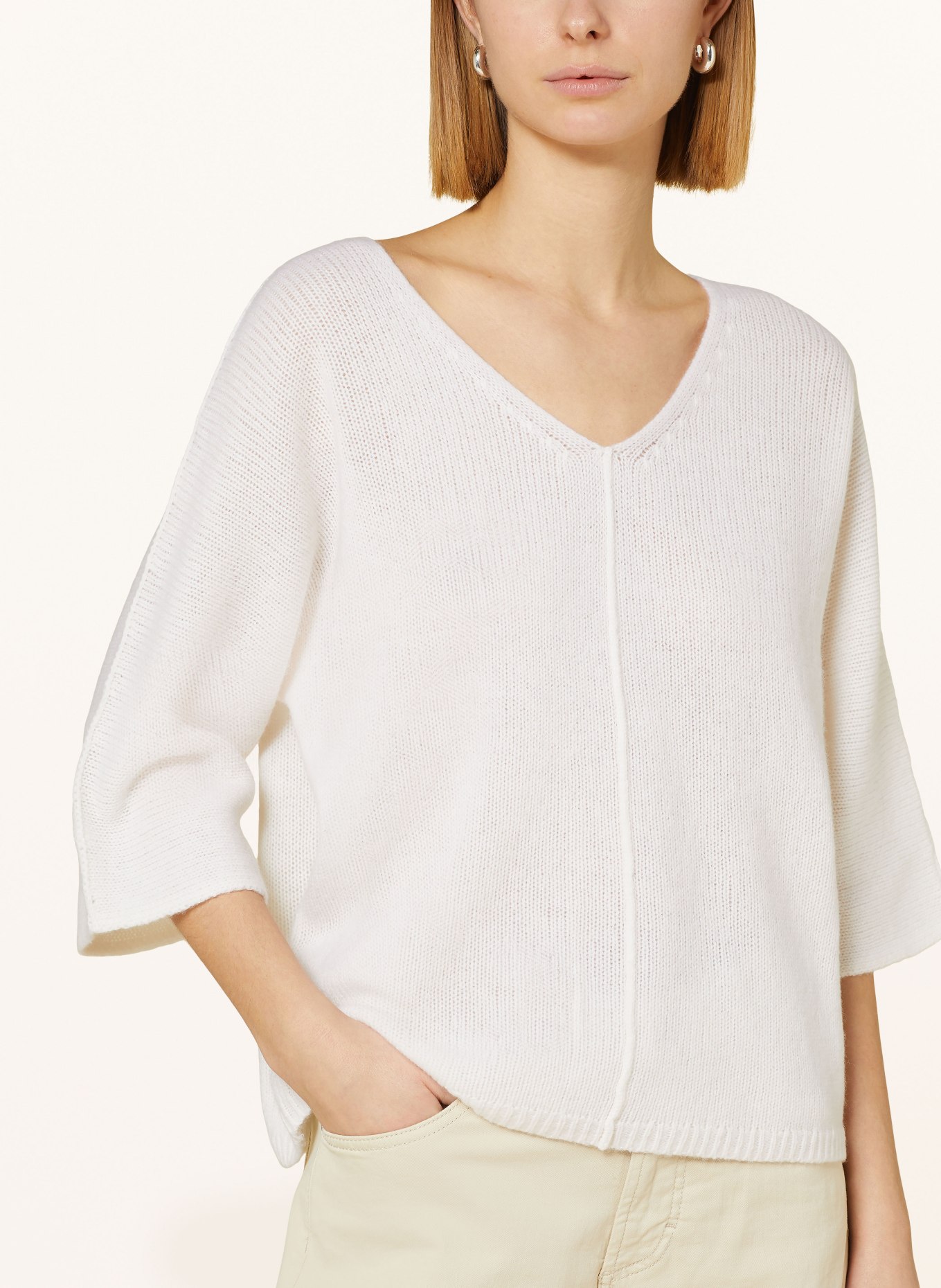 FFC Sweater with cashmere and 3/4 sleeves, Color: ECRU (Image 4)